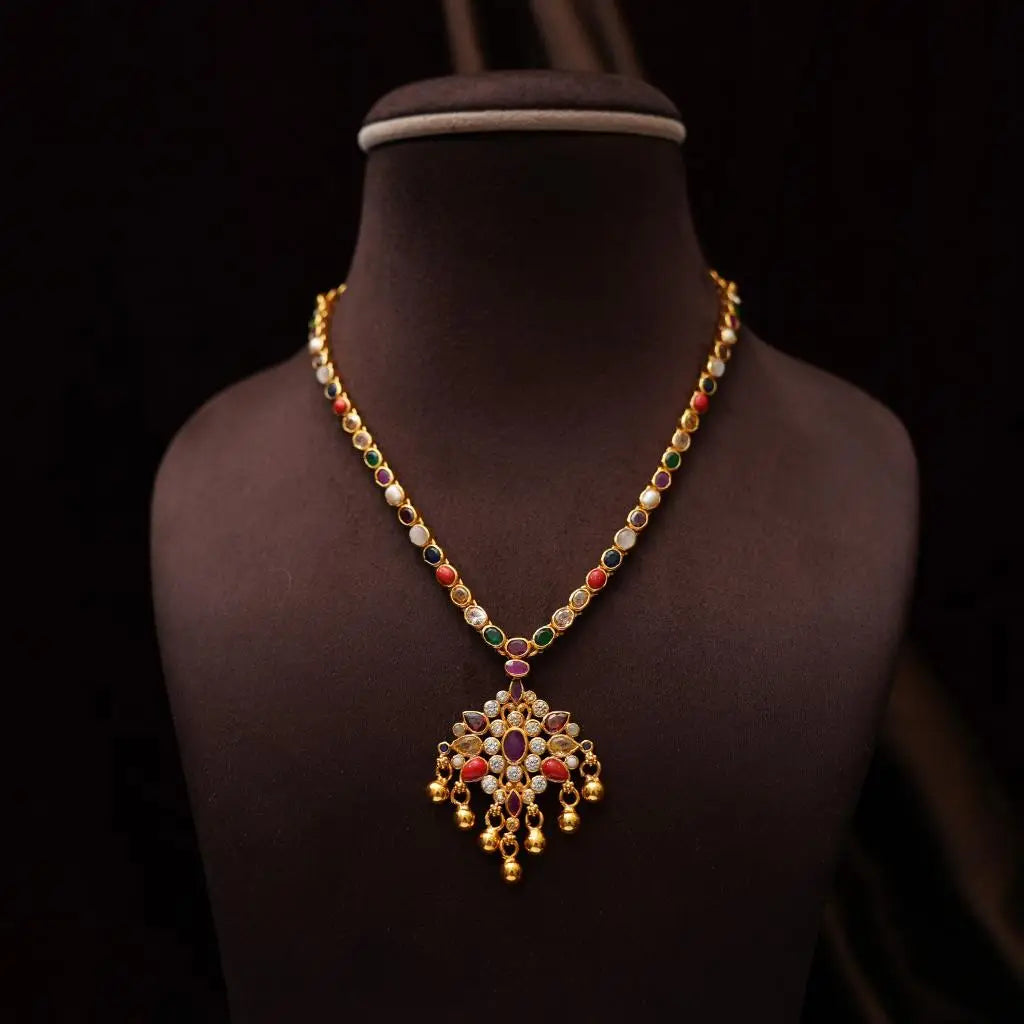 Hemal Silver Reversible Necklace