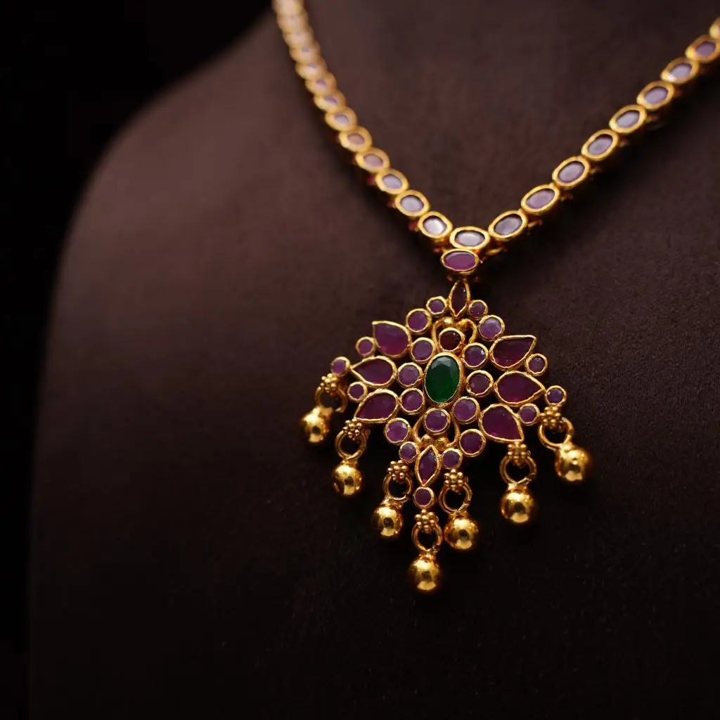 Hemal Silver Reversible Necklace