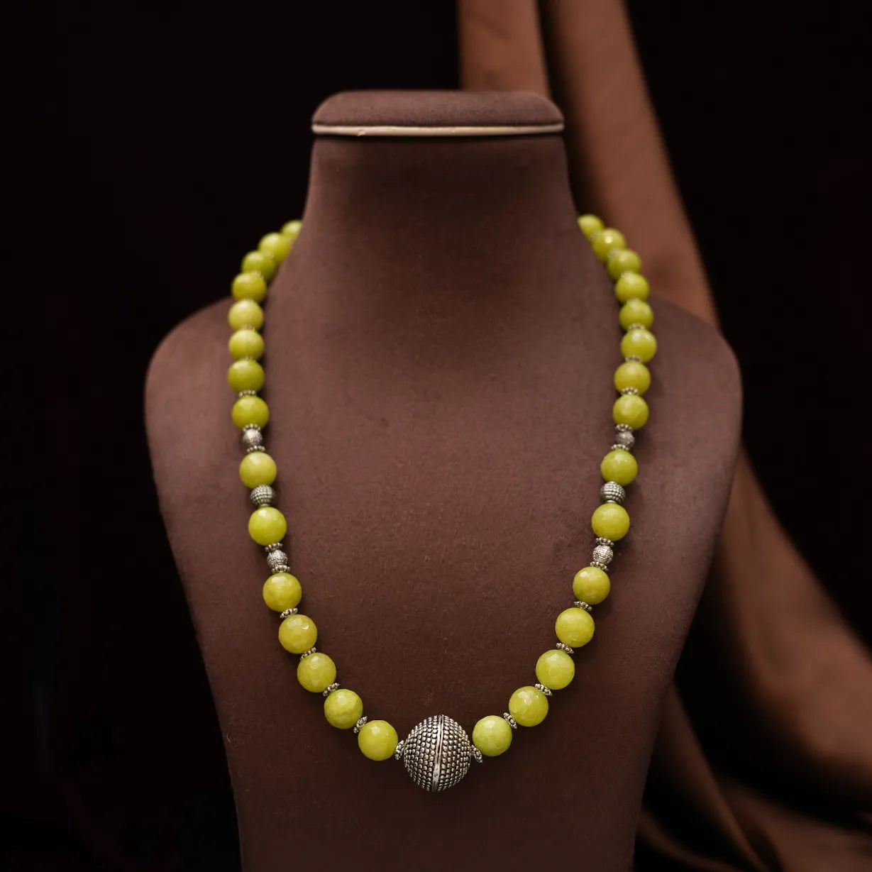 Hera Beaded Necklace - Lime Green