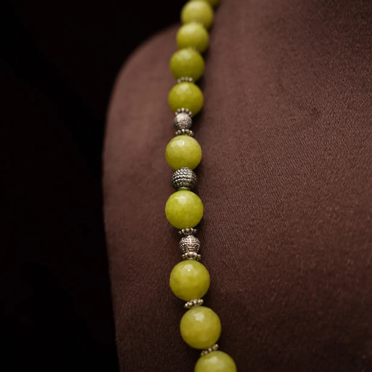 Hera Beaded Necklace - Lime Green