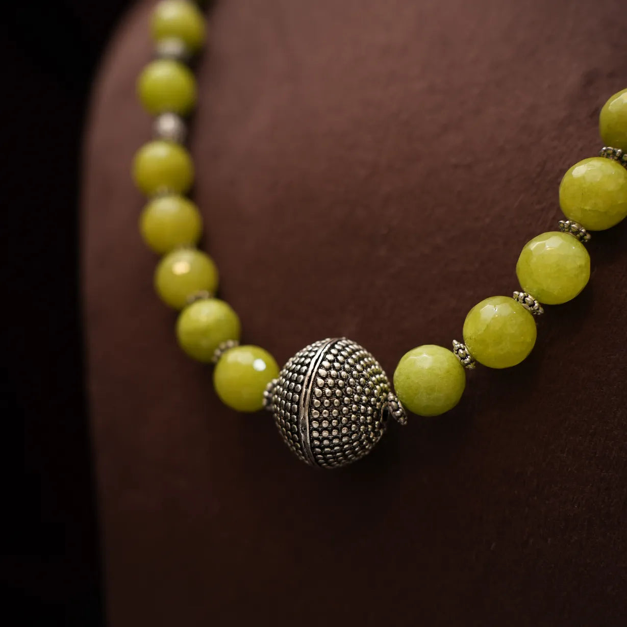 Hera Beaded Necklace - Lime Green