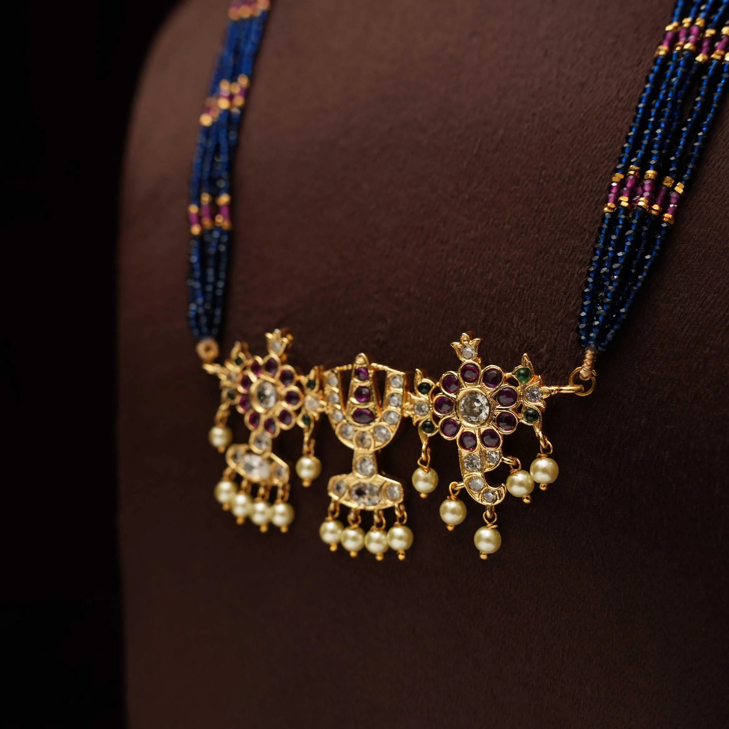 Hetal Traditional Necklace - Blue - Rimli Boutique