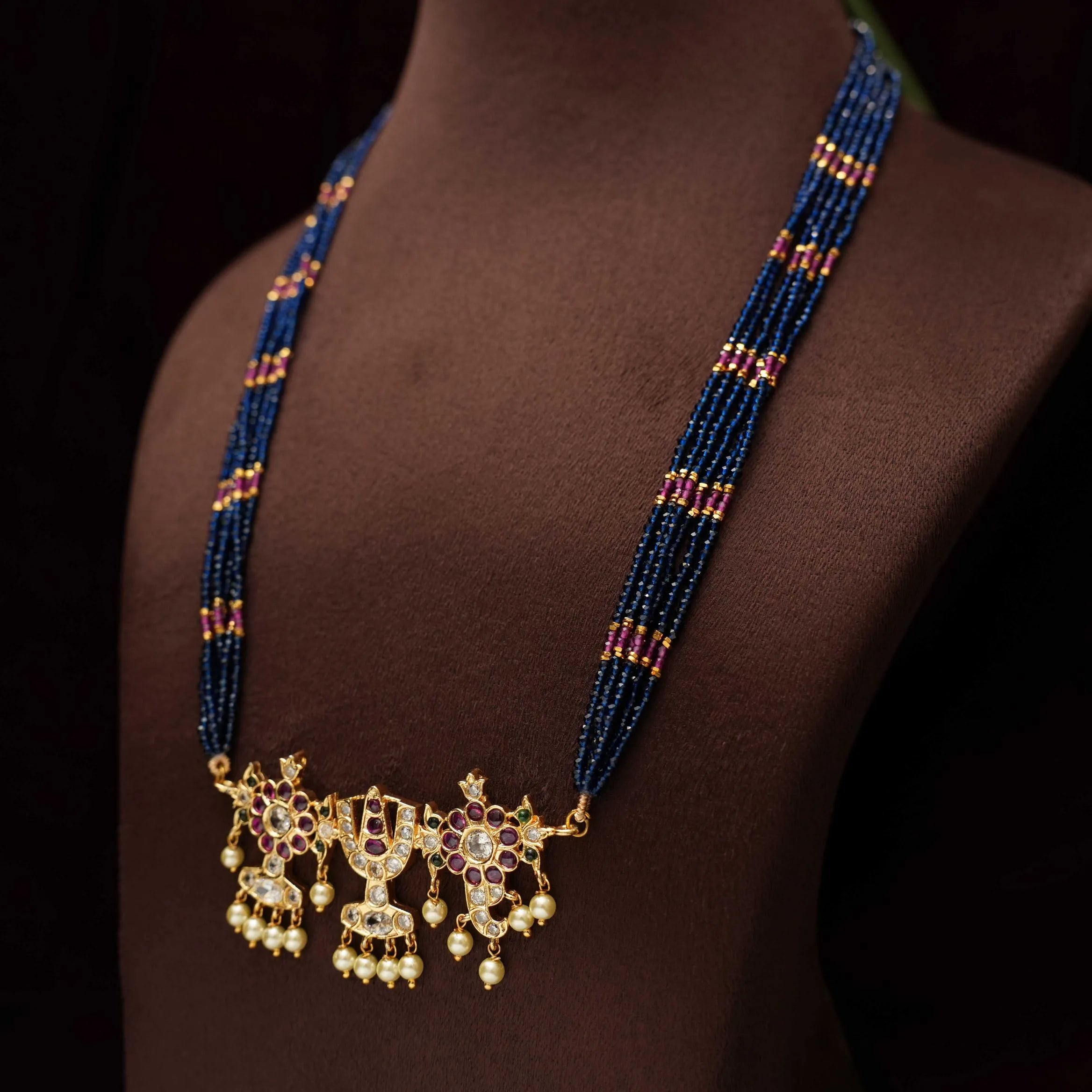 Hetal Traditional Necklace - Blue - Rimli Boutique