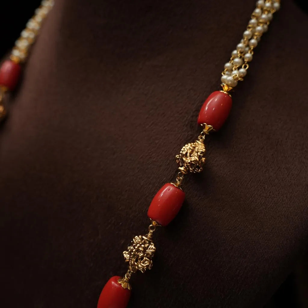 Himani Beaded Coral Necklace