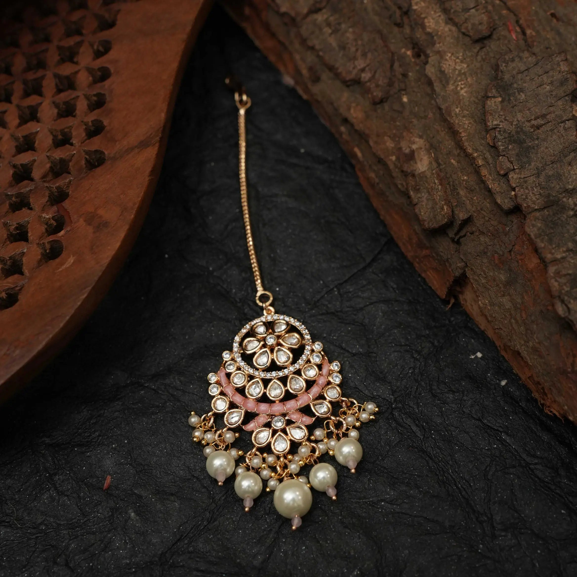 Himani Polki Tikka - Pastel Pink