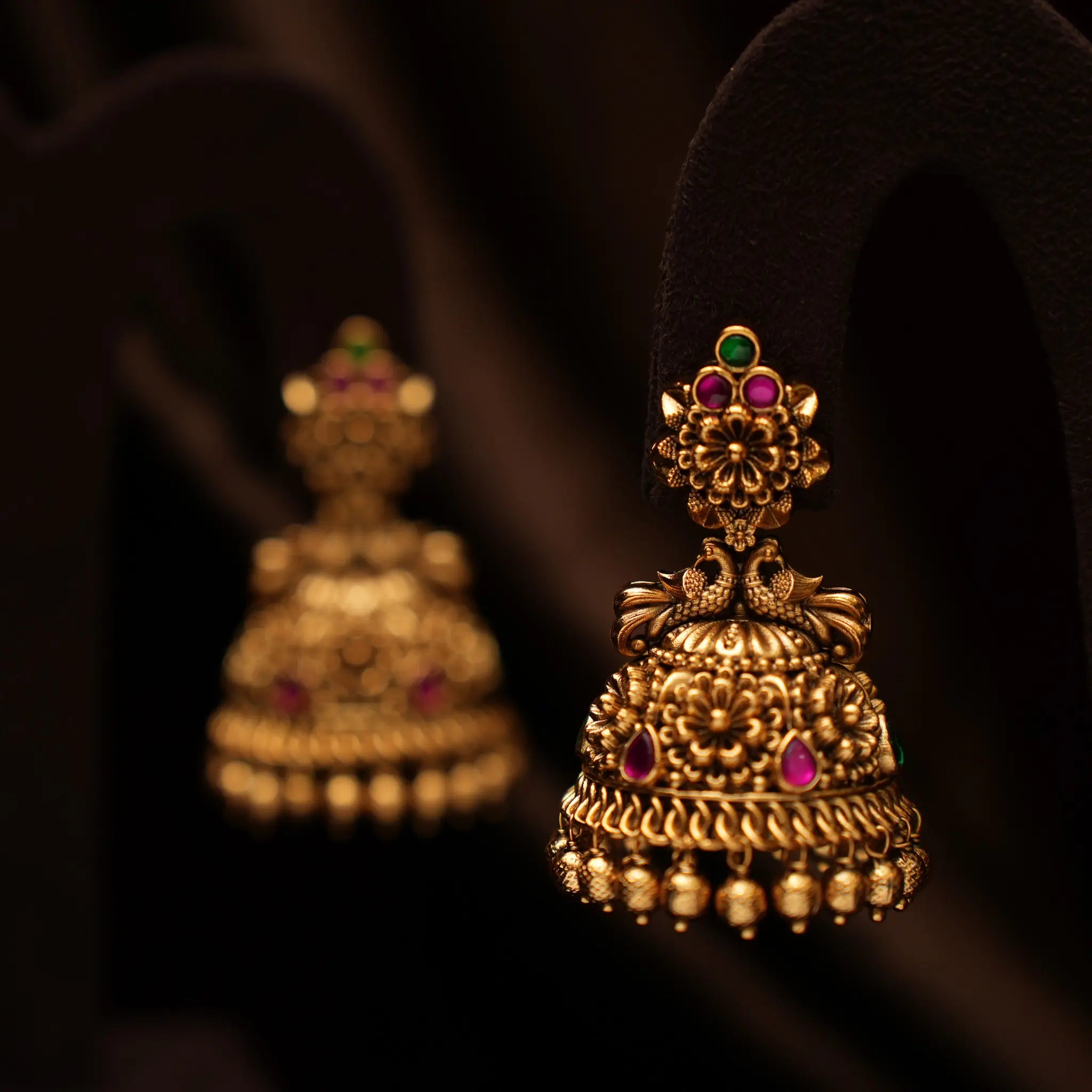 Hradini Antique Jhumka Earrings