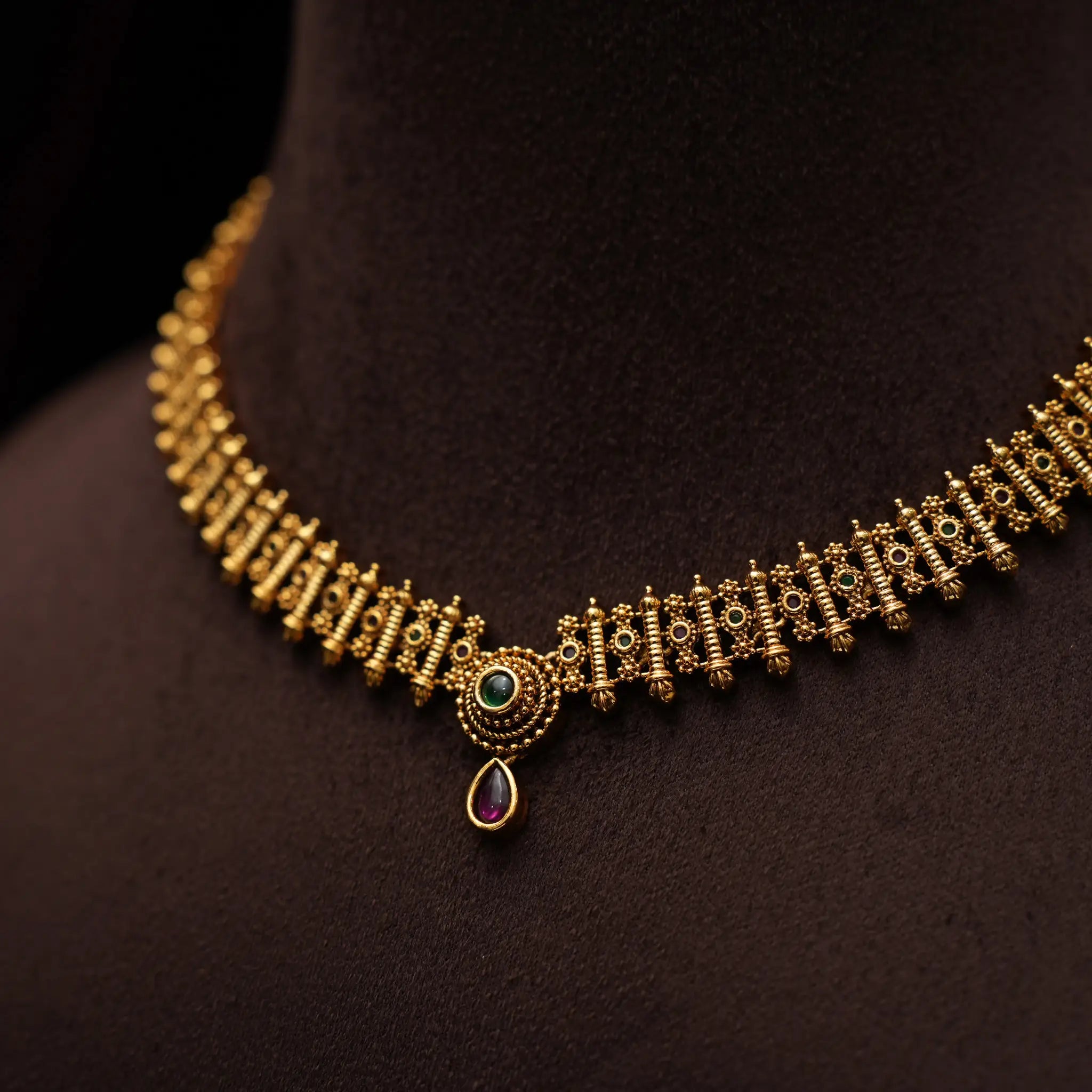 Hridya Antique Necklace - Short