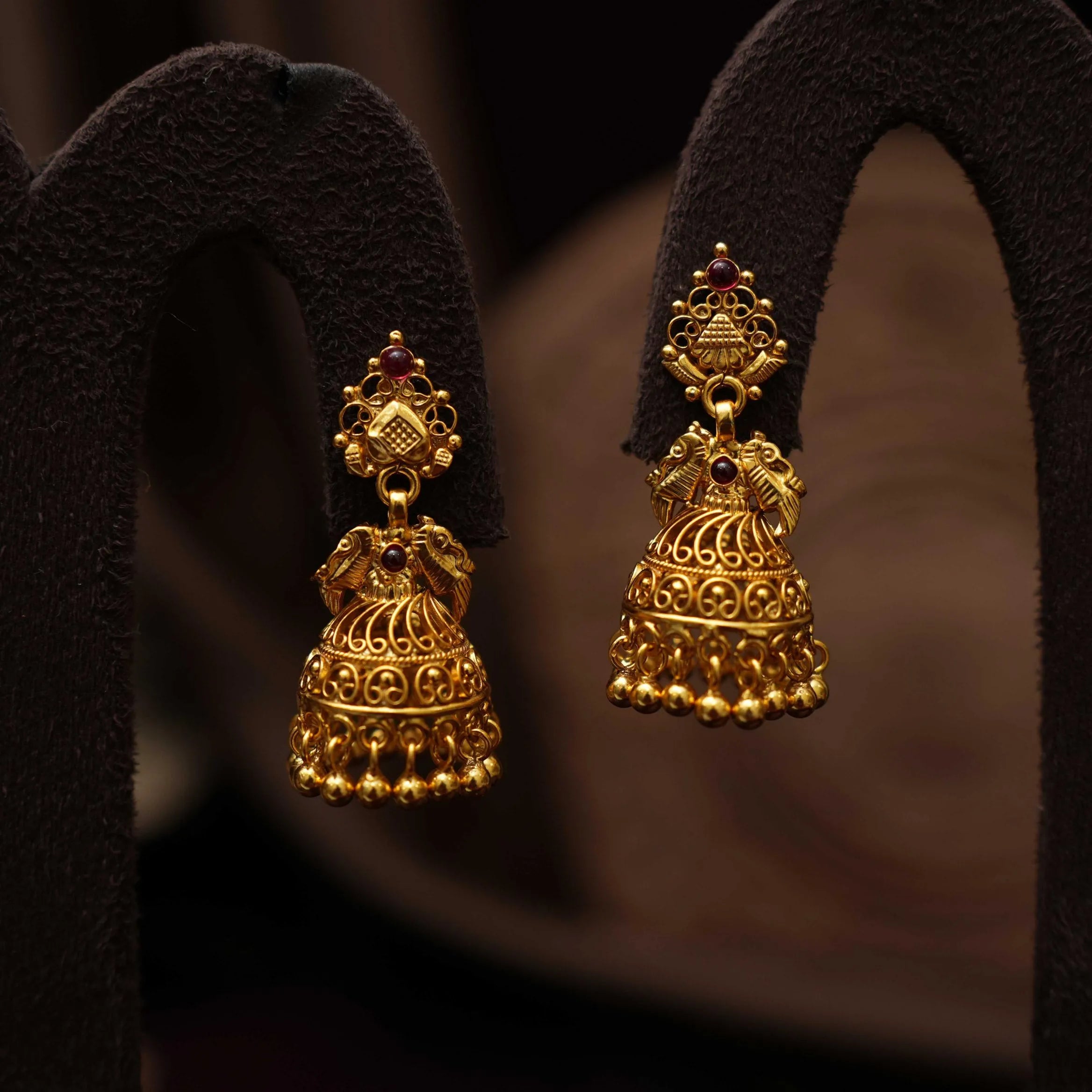 Hruta Silver Jhumka Earrings