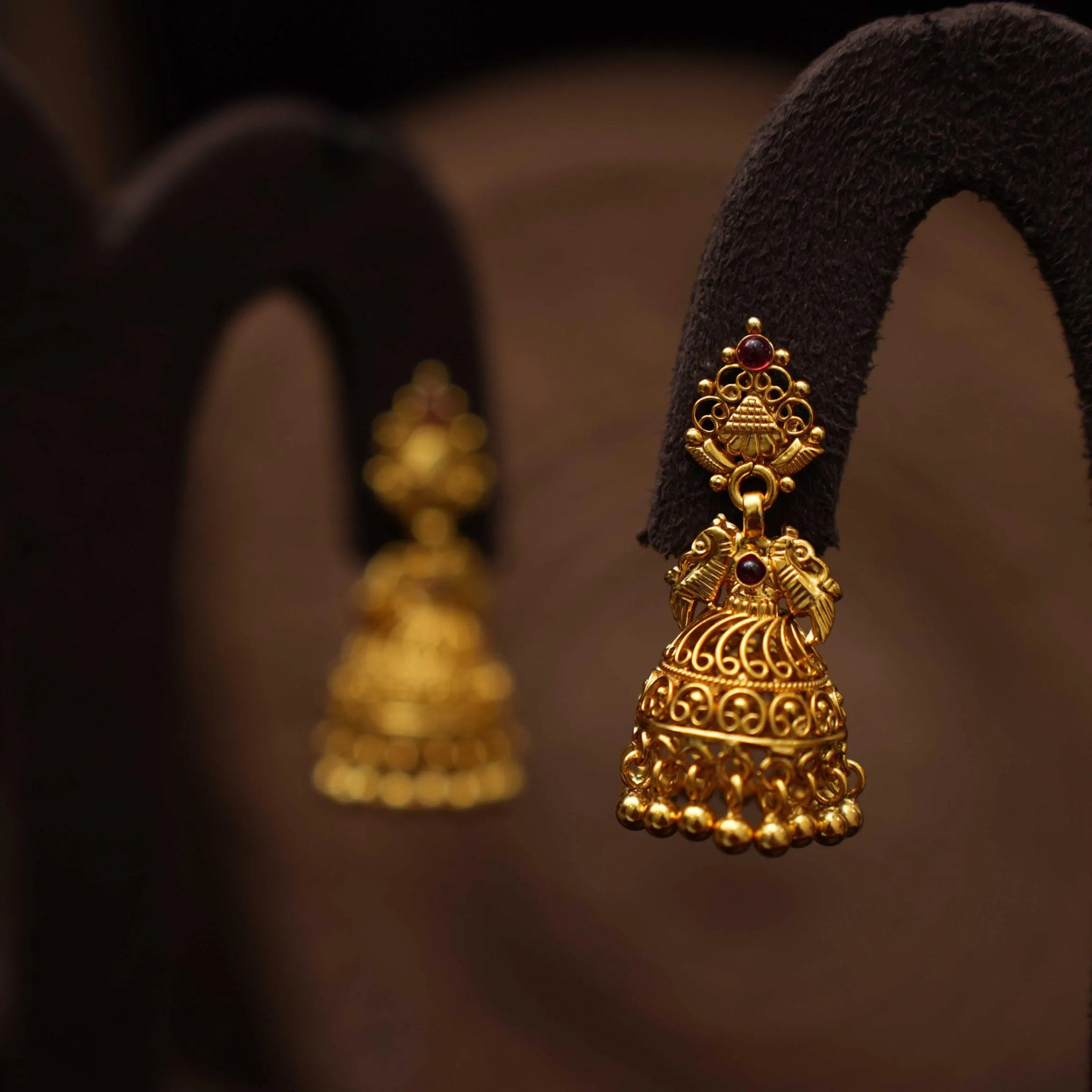 Hruta Silver Jhumka Earrings