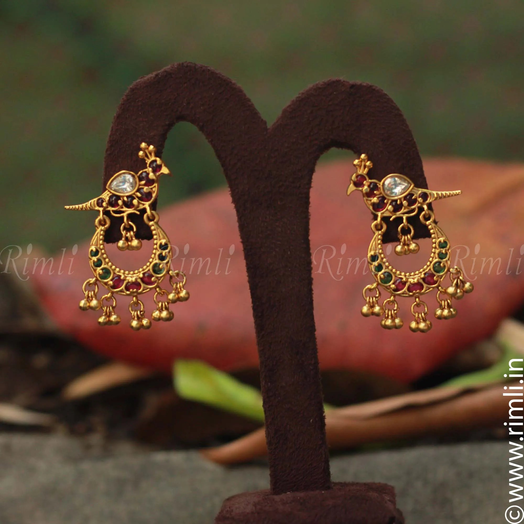 Traditional Peacock Kemp stone Earrings