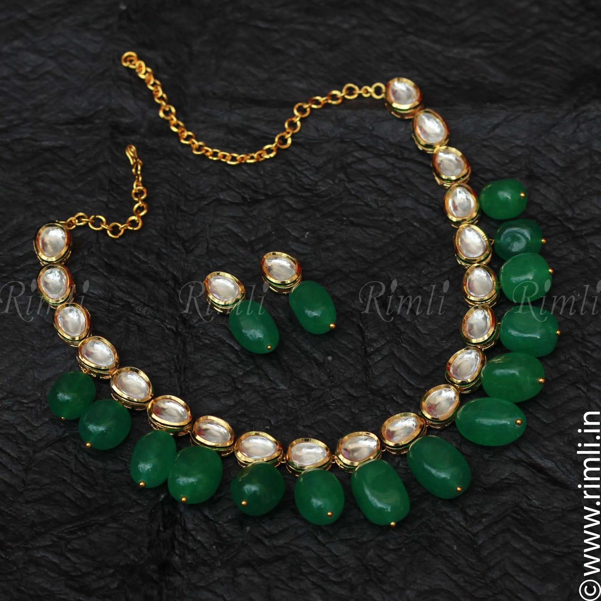 Classic Green Kundan Necklace Set