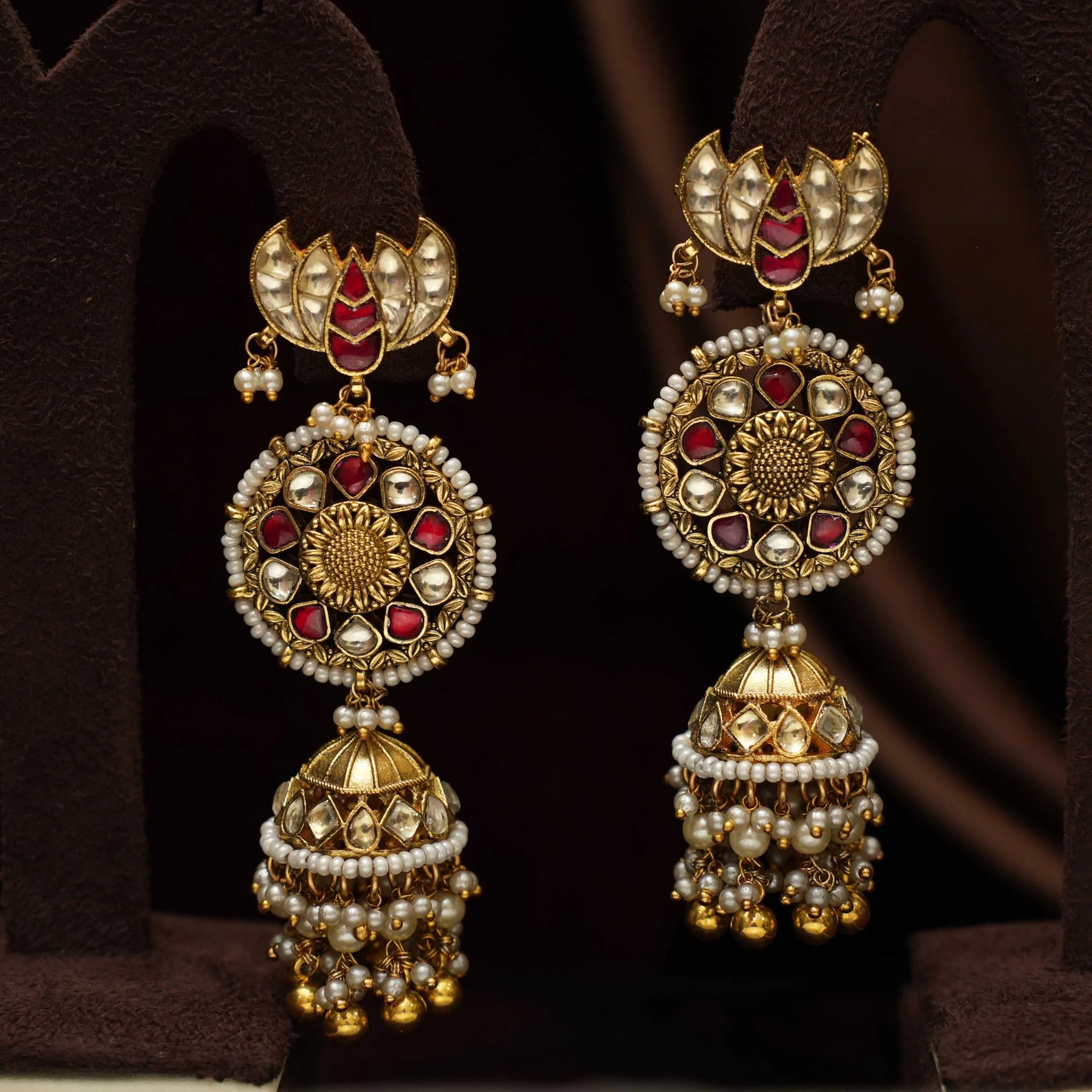 Ilivila Polki Jhumka Earrings