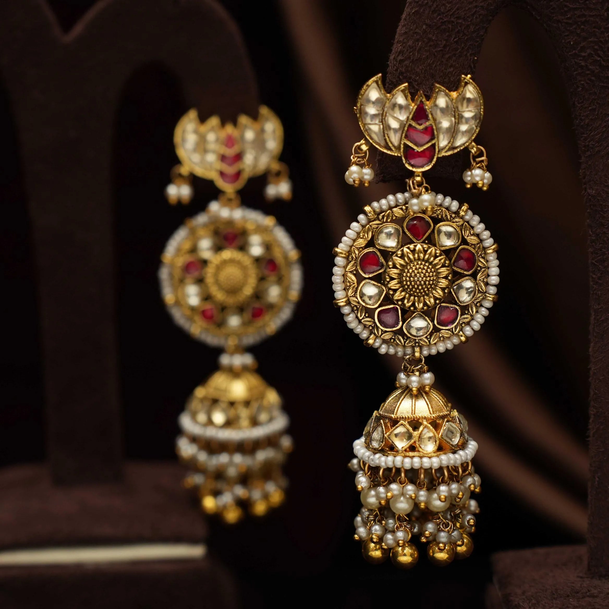 Ilivila Polki Jhumka Earrings