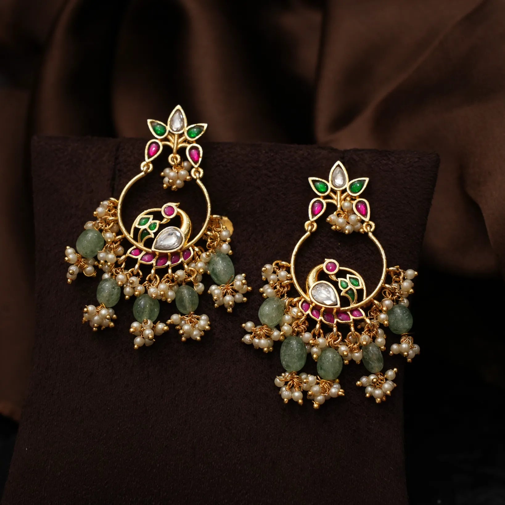 Inara Polki Chandbali Earrings