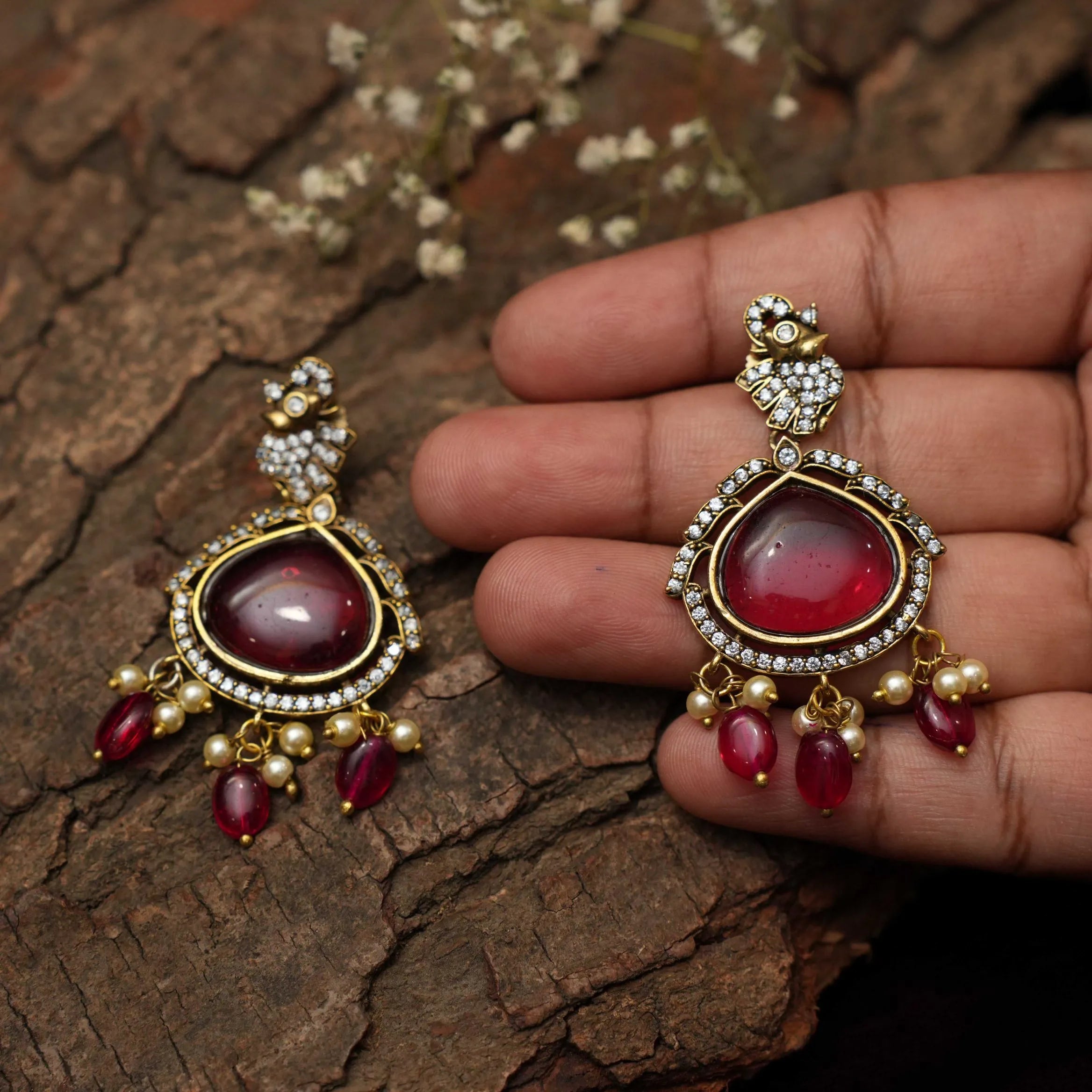 Indumathi Victorian Polki Earrings - Ira