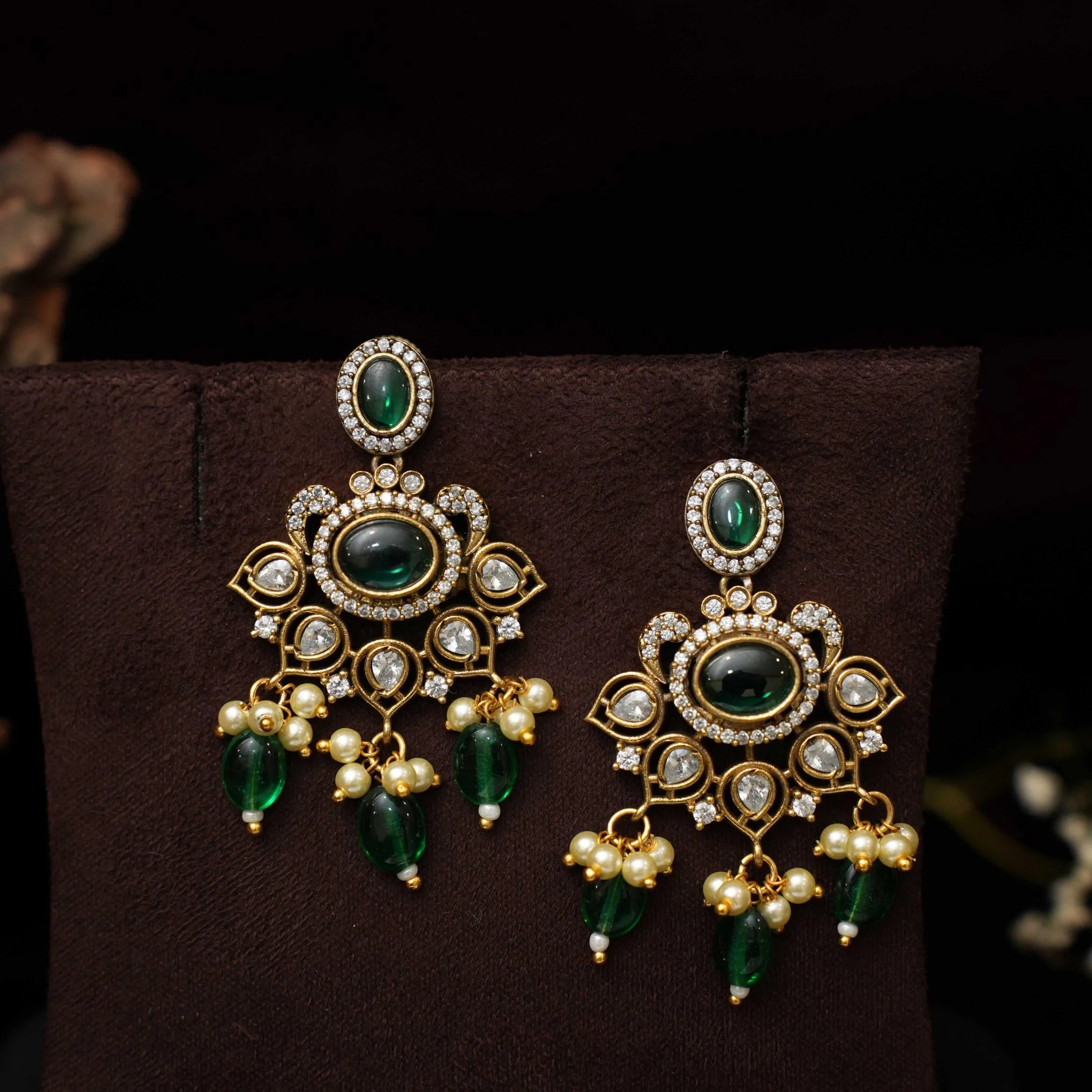 Indumathi Victorian Polki Earrings - Ziya
