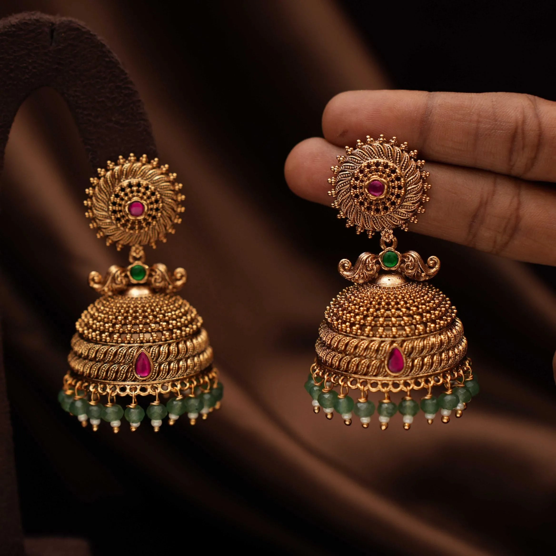 Inira Antique Jhumka Earrings