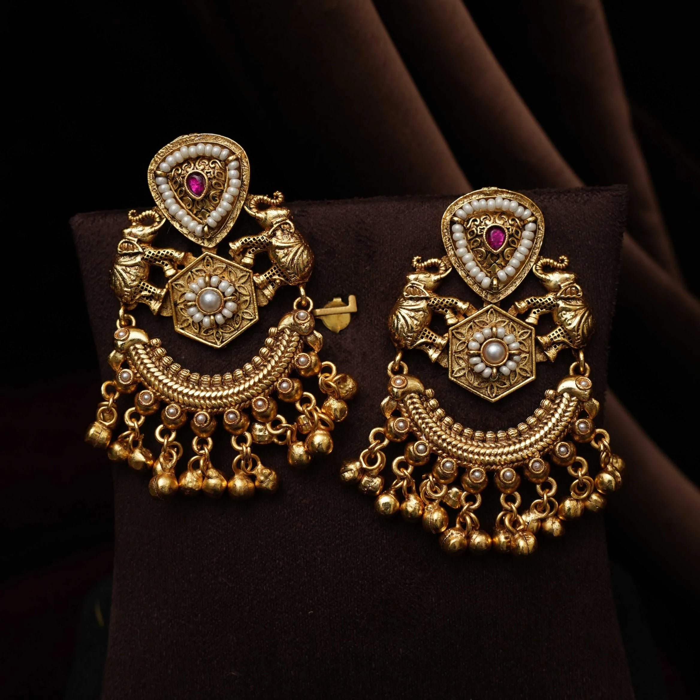 Ipsita Antique Designer Earrings - Pearl