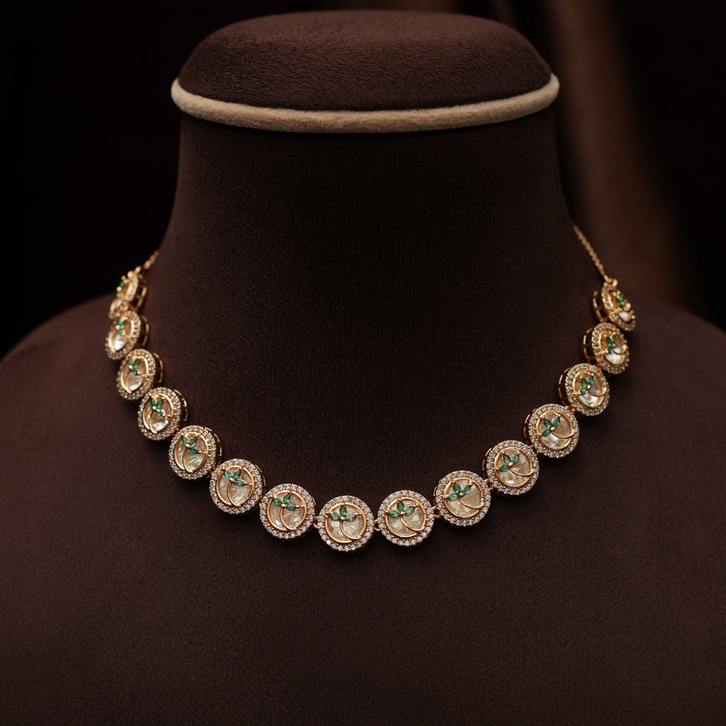 Ishita Polki Choker - Green