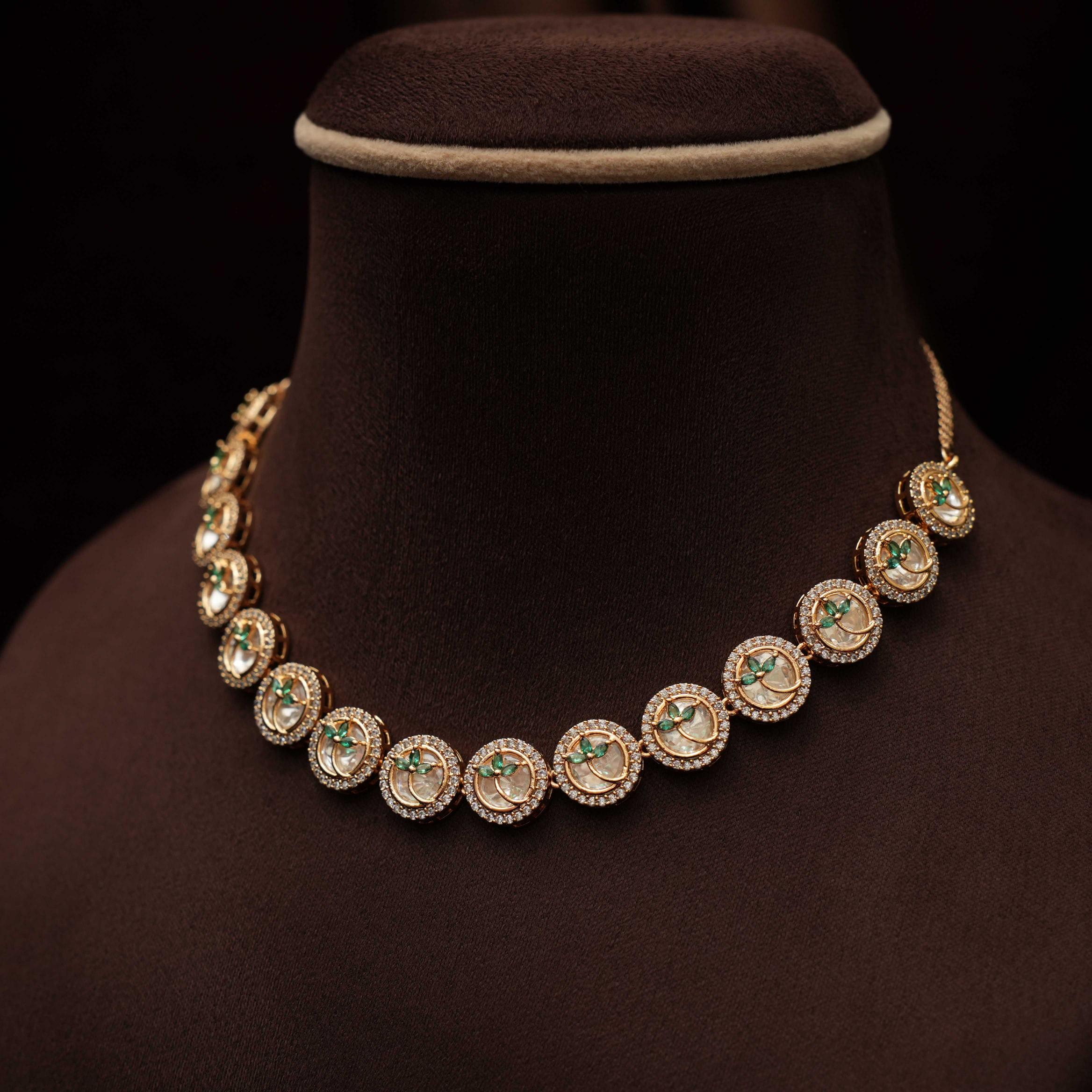 Ishita Polki Choker - Green