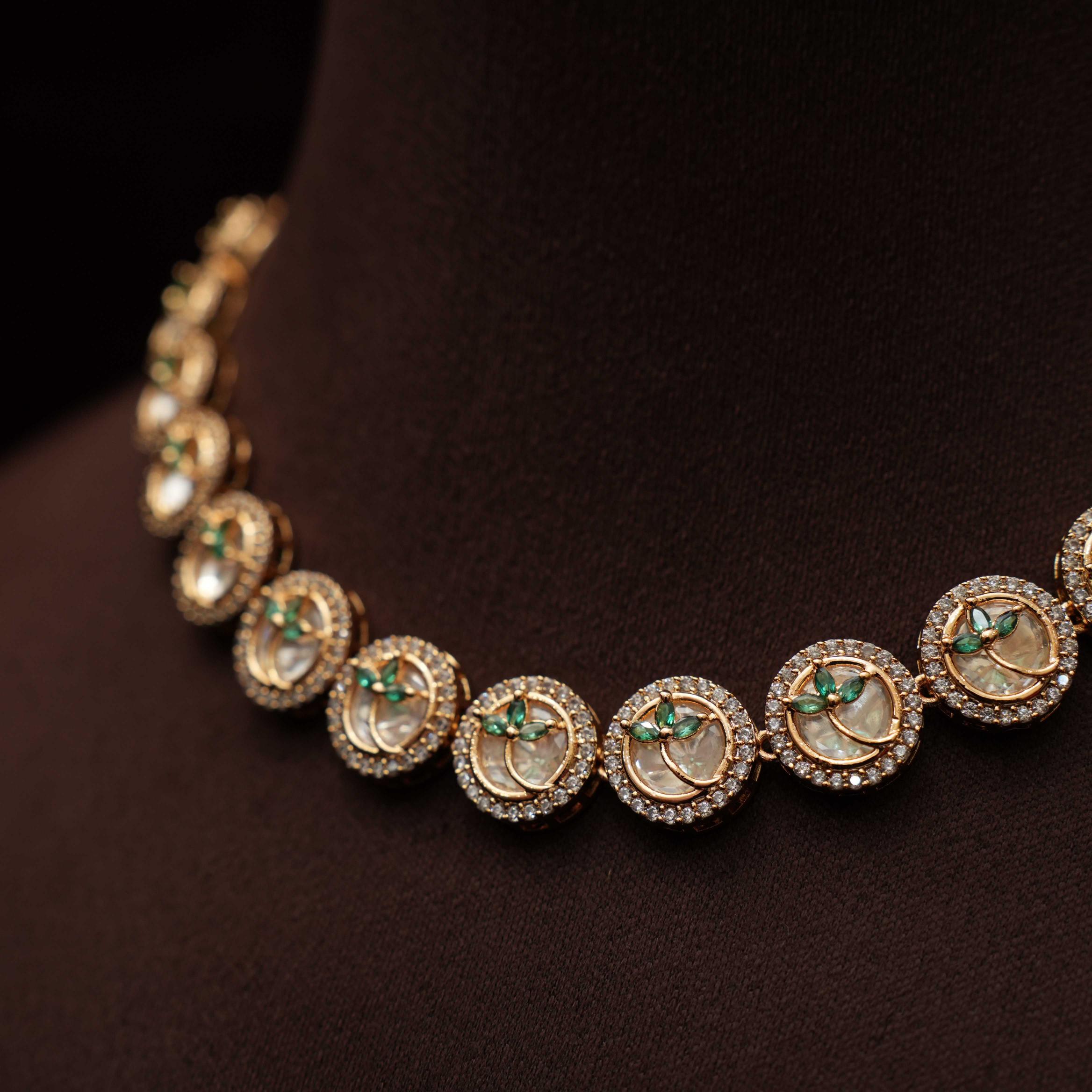 Ishita Polki Choker - Green