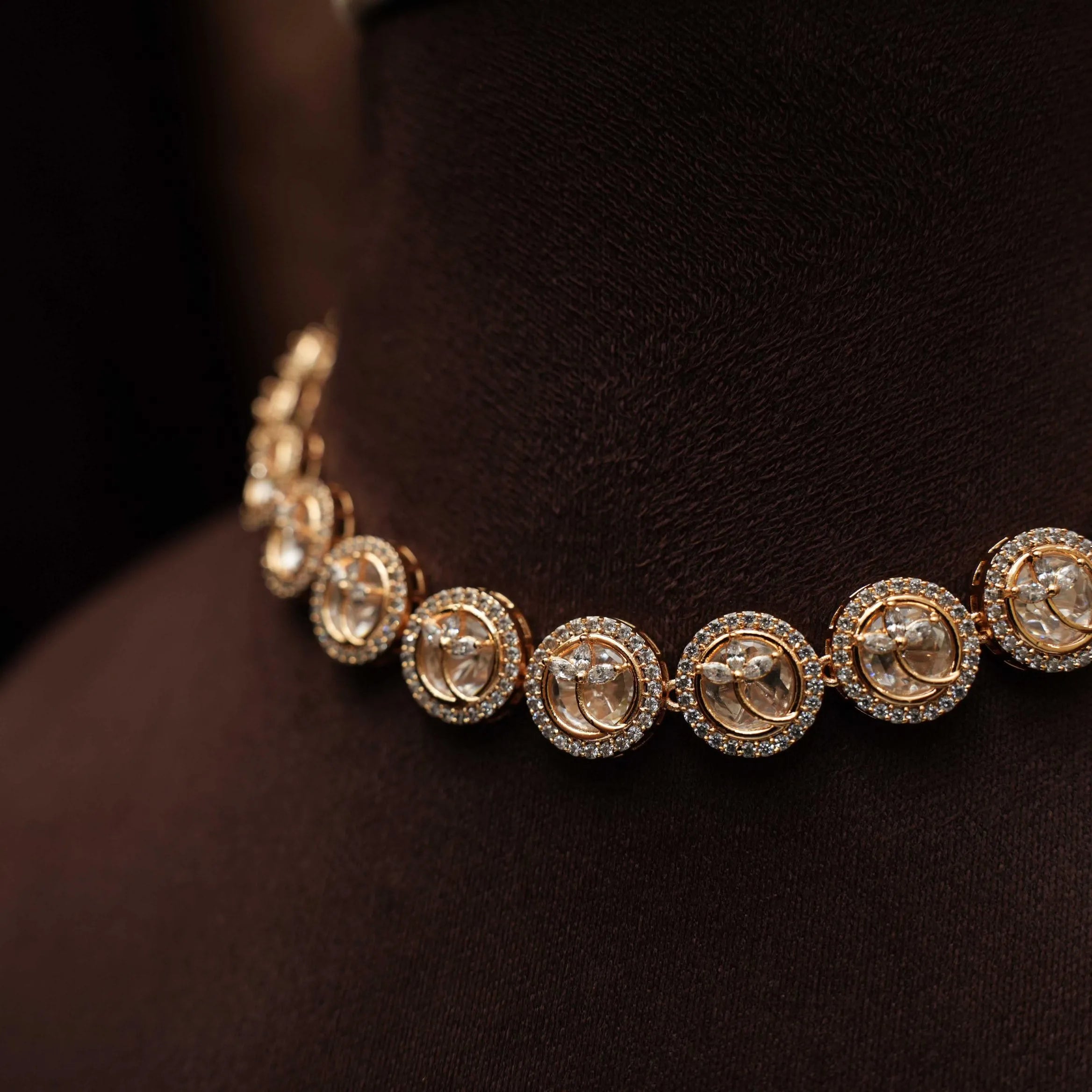 Ishita Polki Choker - White