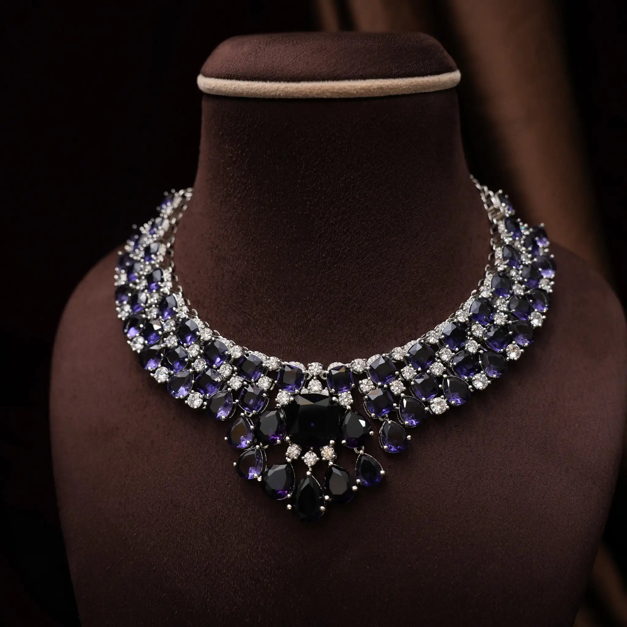 Jagrti Zircon Necklace - Purple