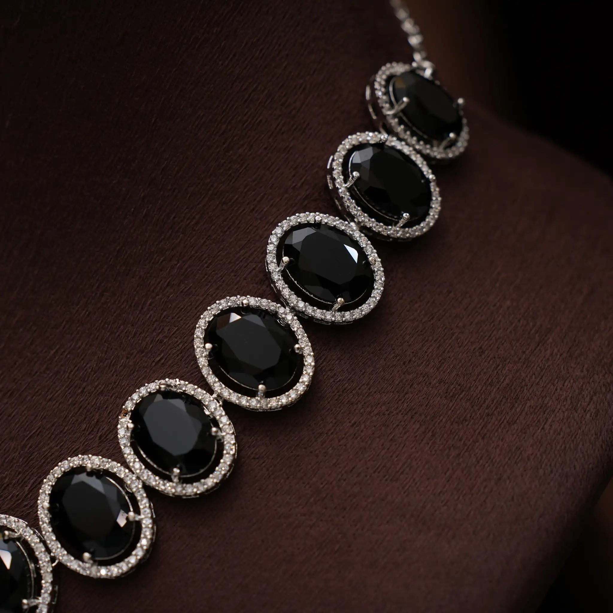 Jayani Zircon Necklace - Black