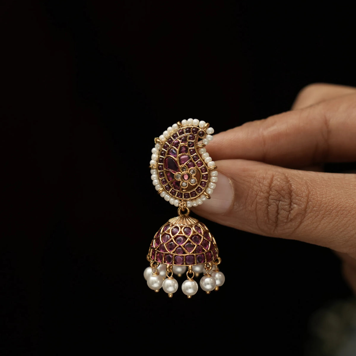 Jhanvi Antique Jhumka Earrings