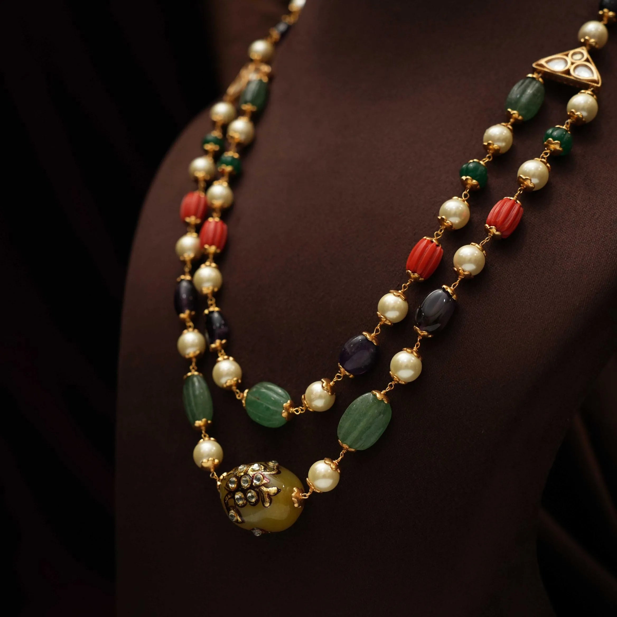 Jishnu Beaded Necklace - Palak