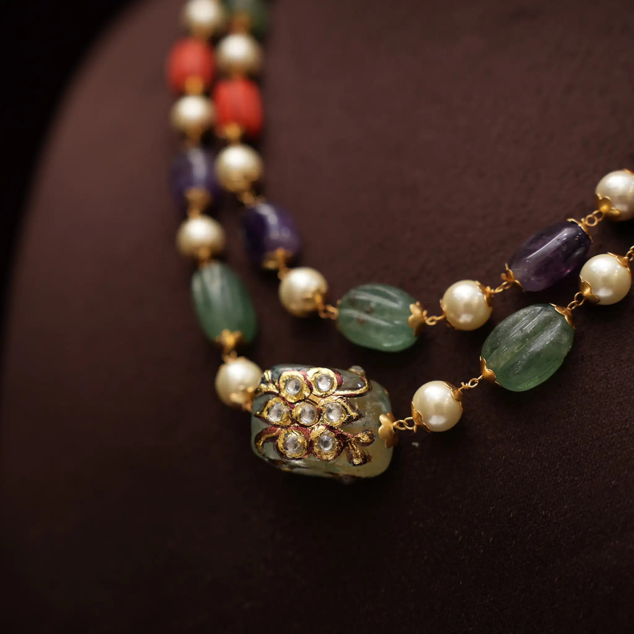 Jishnu Beaded Necklace - Palak