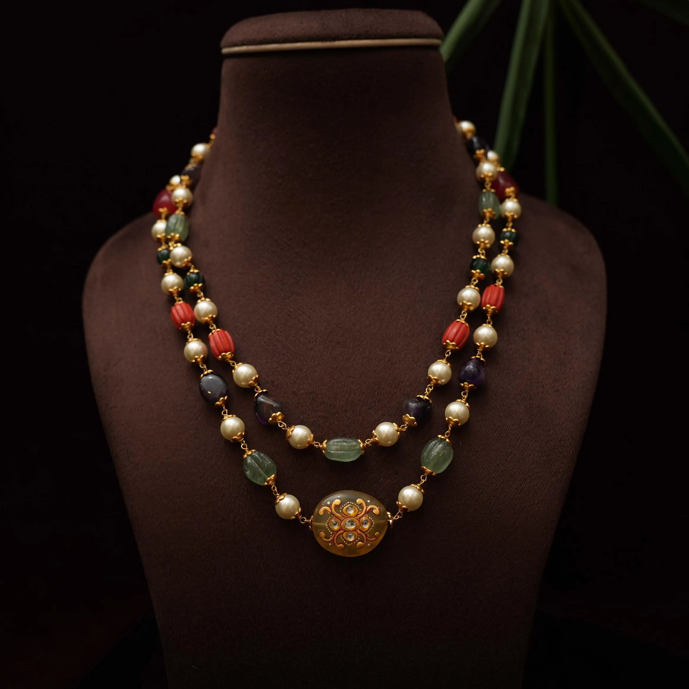 Jishnu Beaded Necklace - Oval - Rimli Boutique