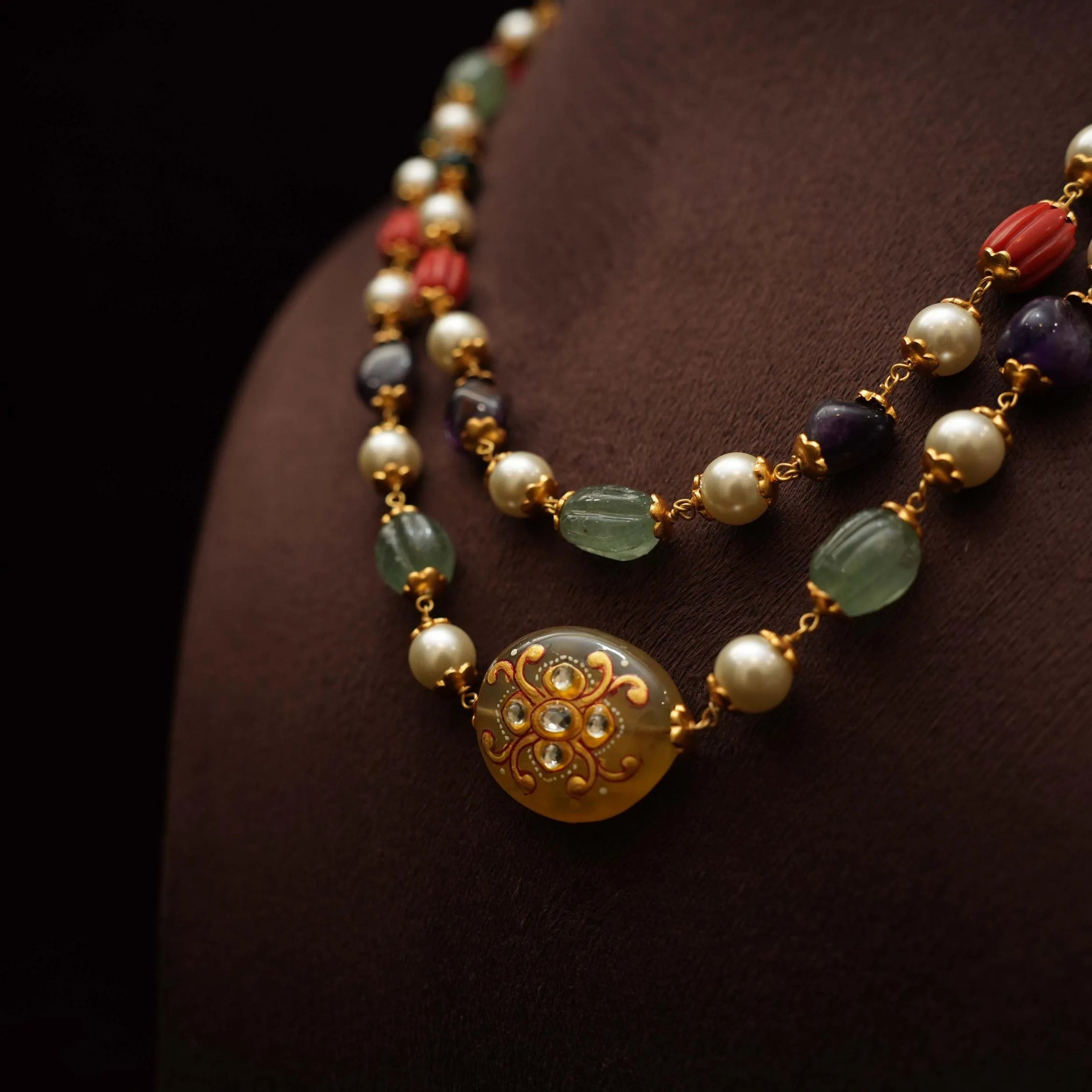 Jishnu Beaded Necklace - Oval - Rimli Boutique