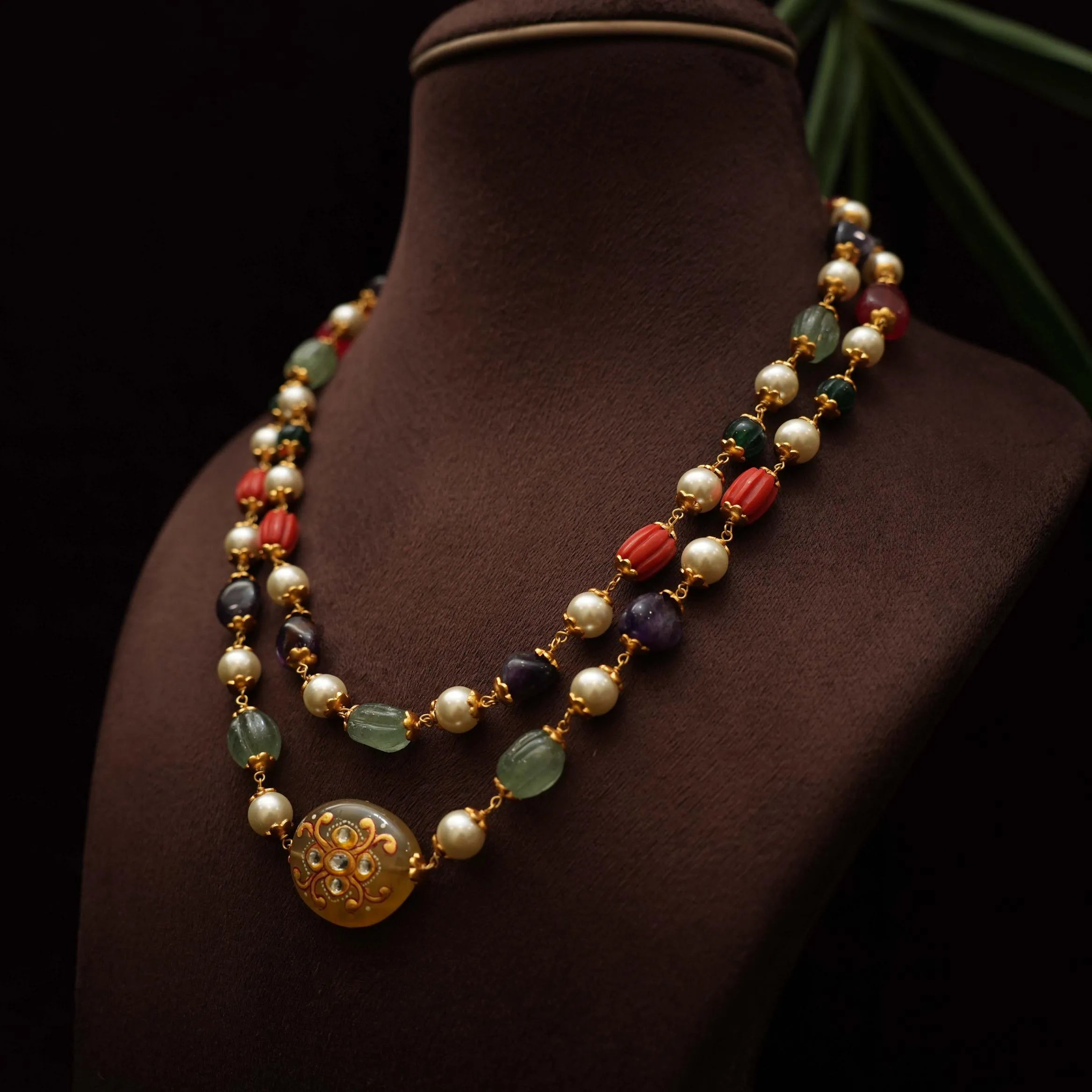 Jishnu Beaded Necklace - Oval - Rimli Boutique