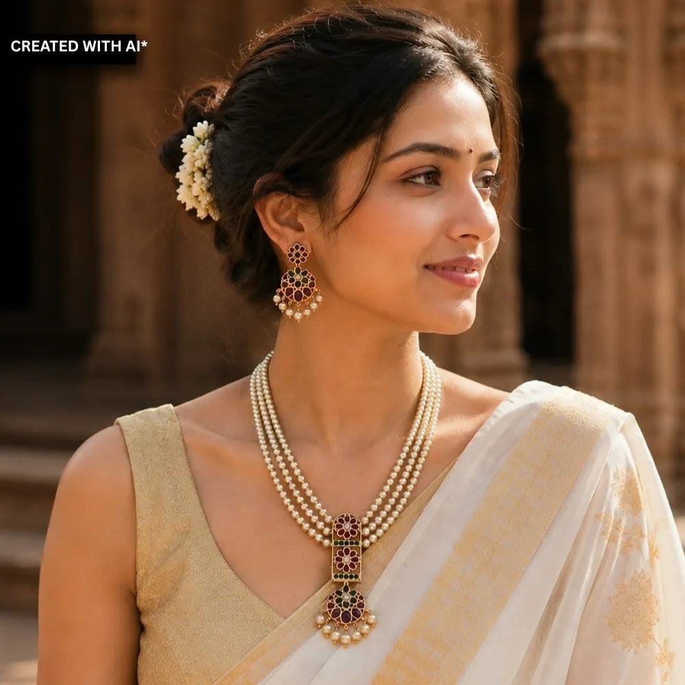 Jitvari Pearl Antique Necklace