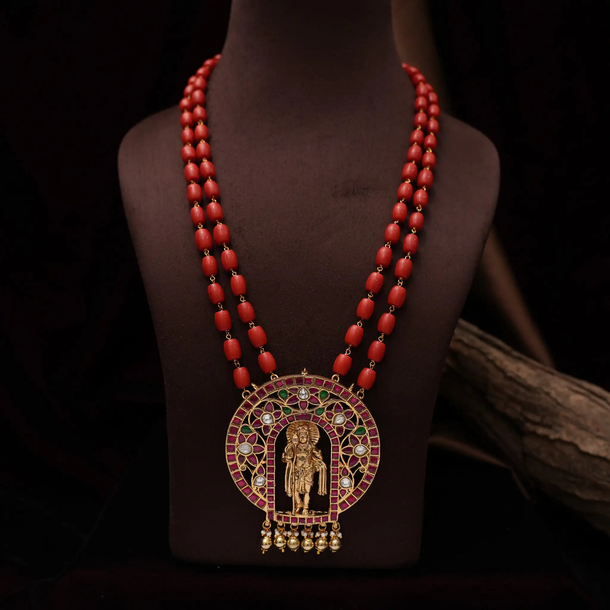 Jivitha Beaded Coral Necklace