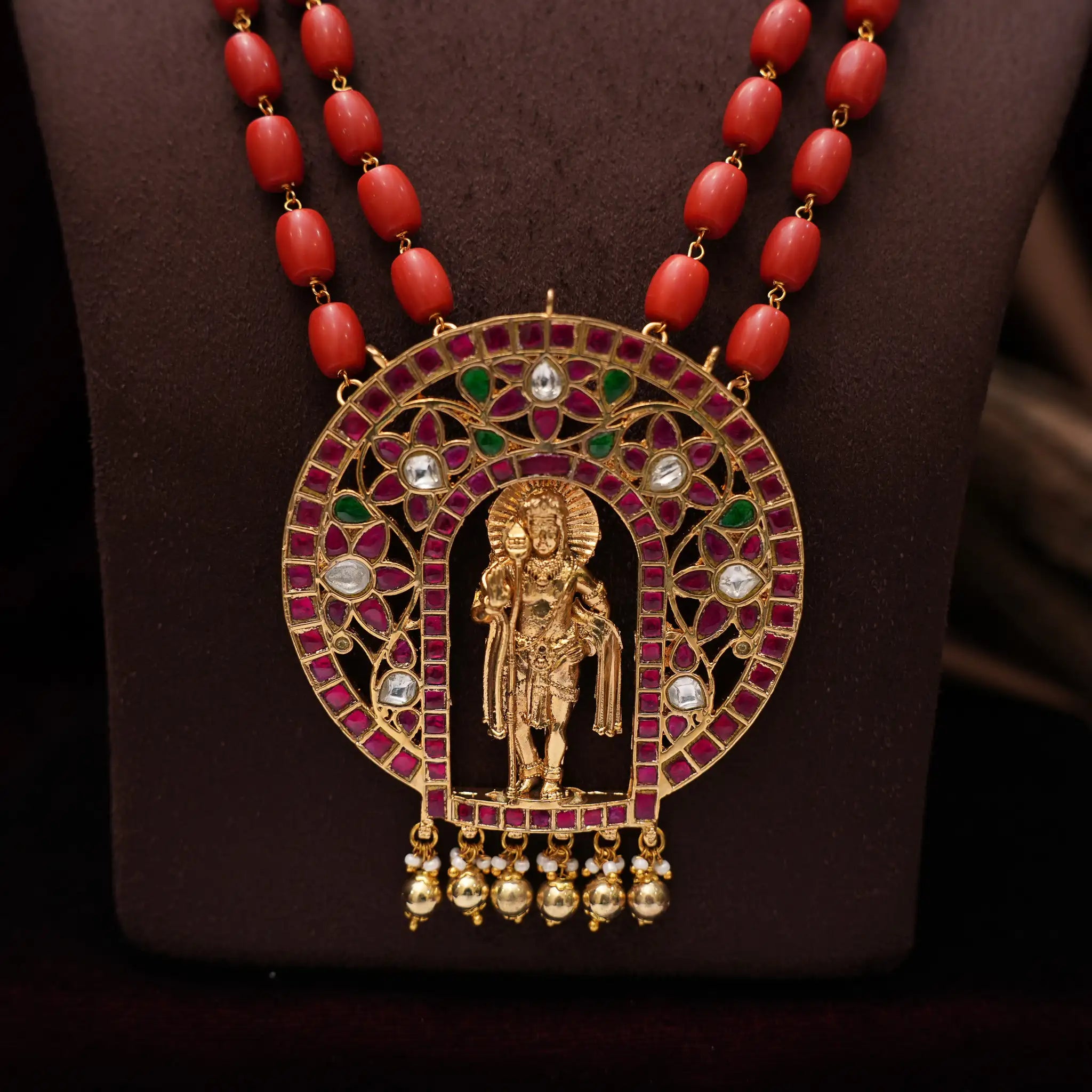 Jivitha Beaded Coral Necklace