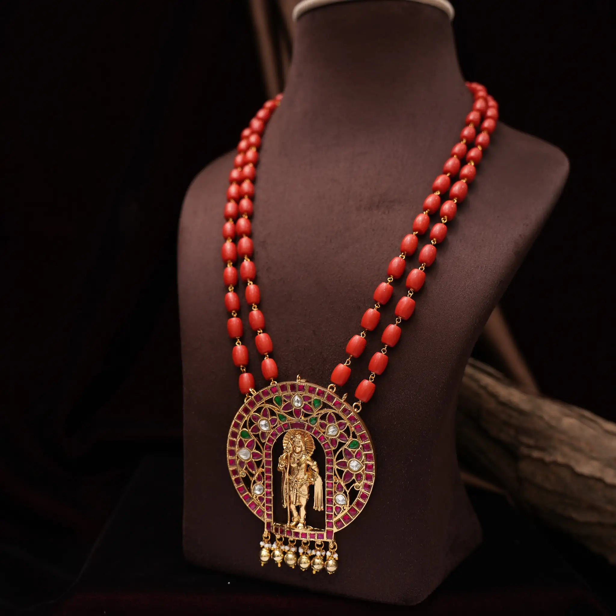 Jivitha Beaded Coral Necklace