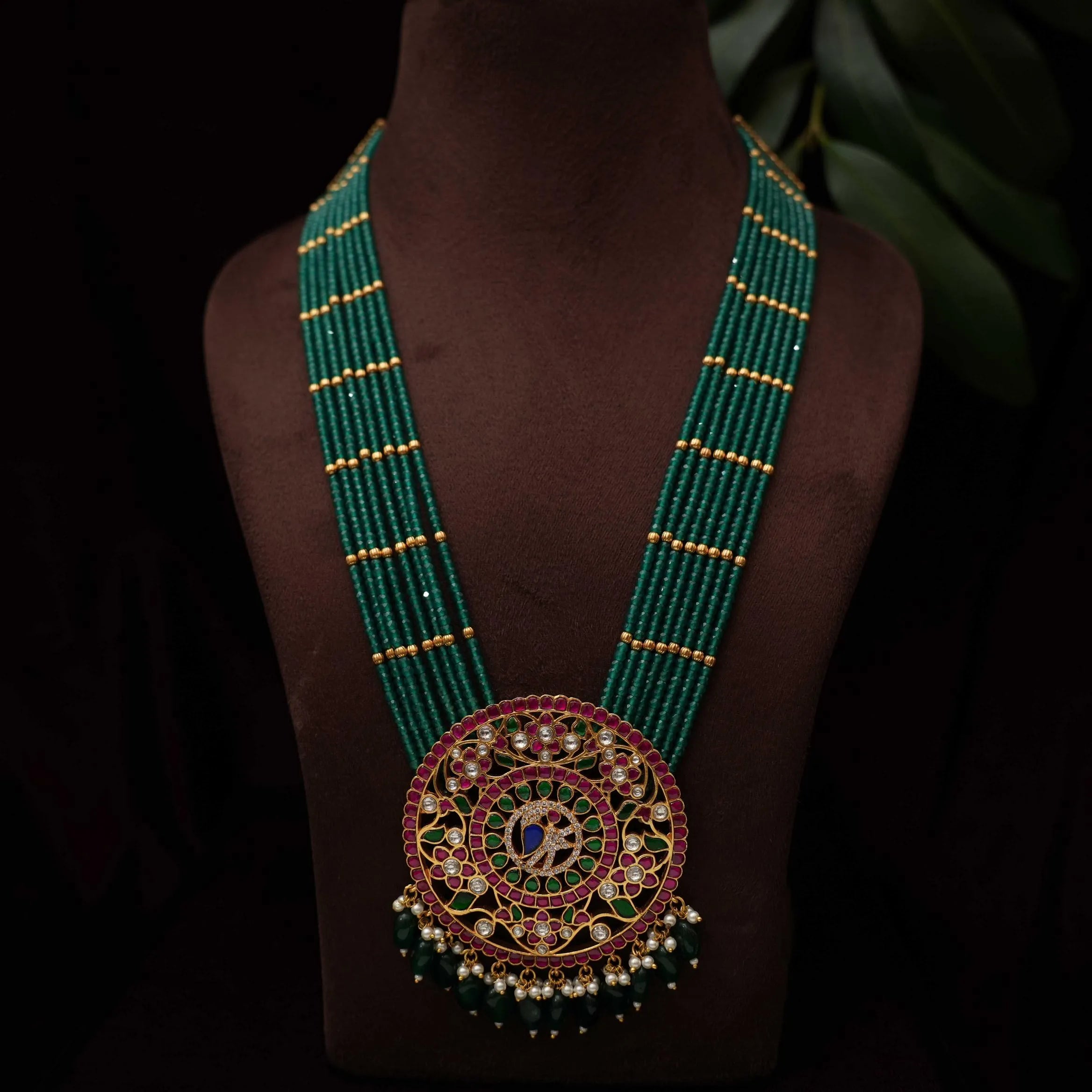 Jivya Beaded Polki Necklace