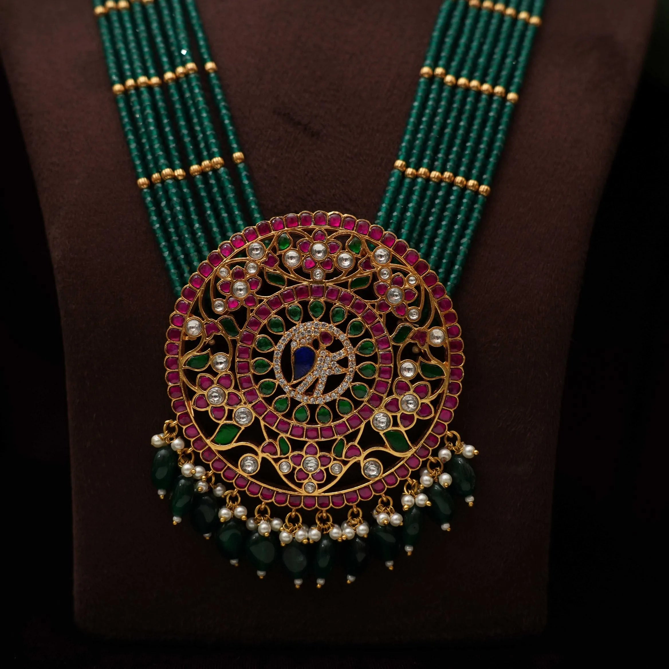 Jivya Beaded Polki Necklace