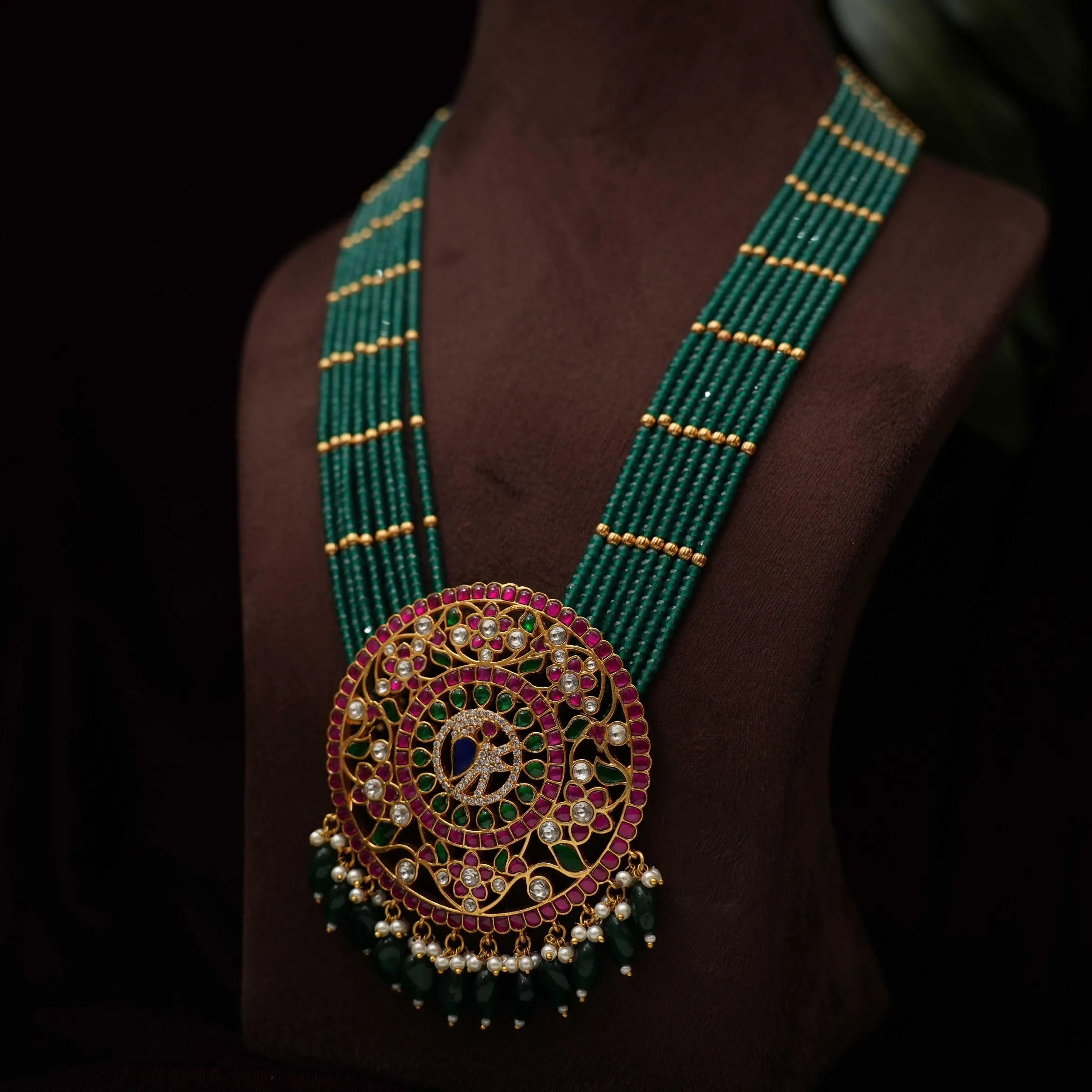 Jivya Beaded Polki Necklace