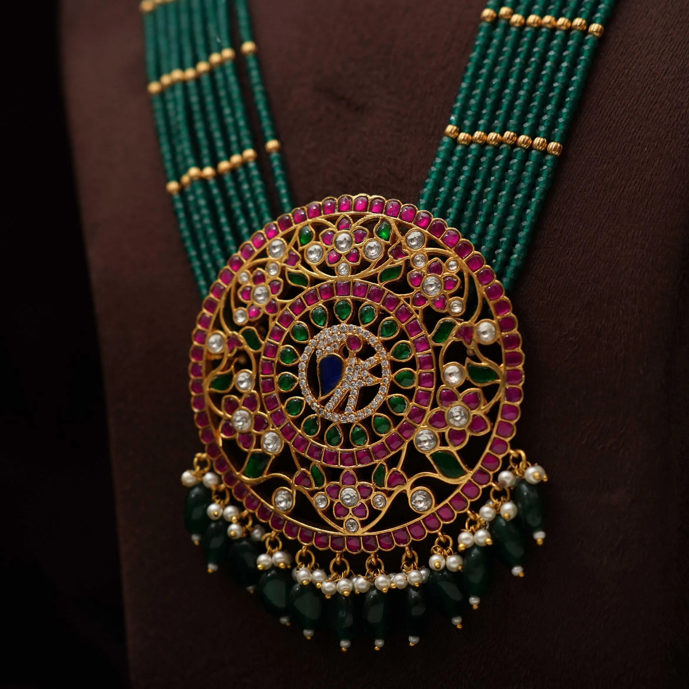 Jivya Beaded Polki Necklace