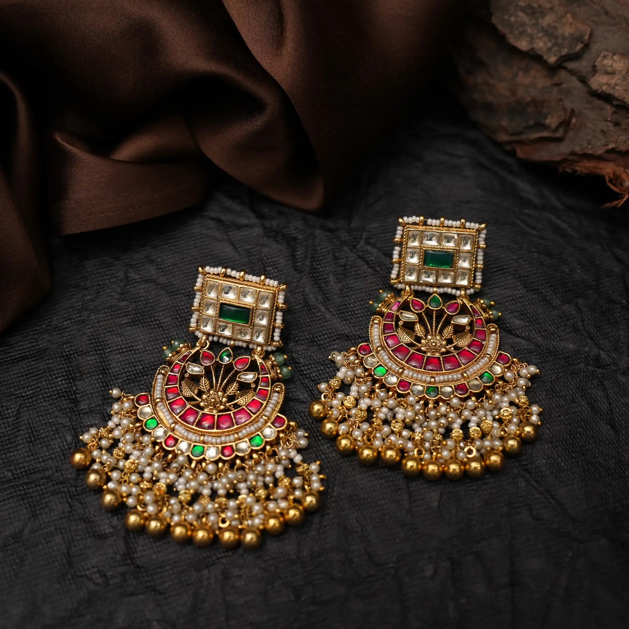 Kairavi Polki Chandbali Earrings