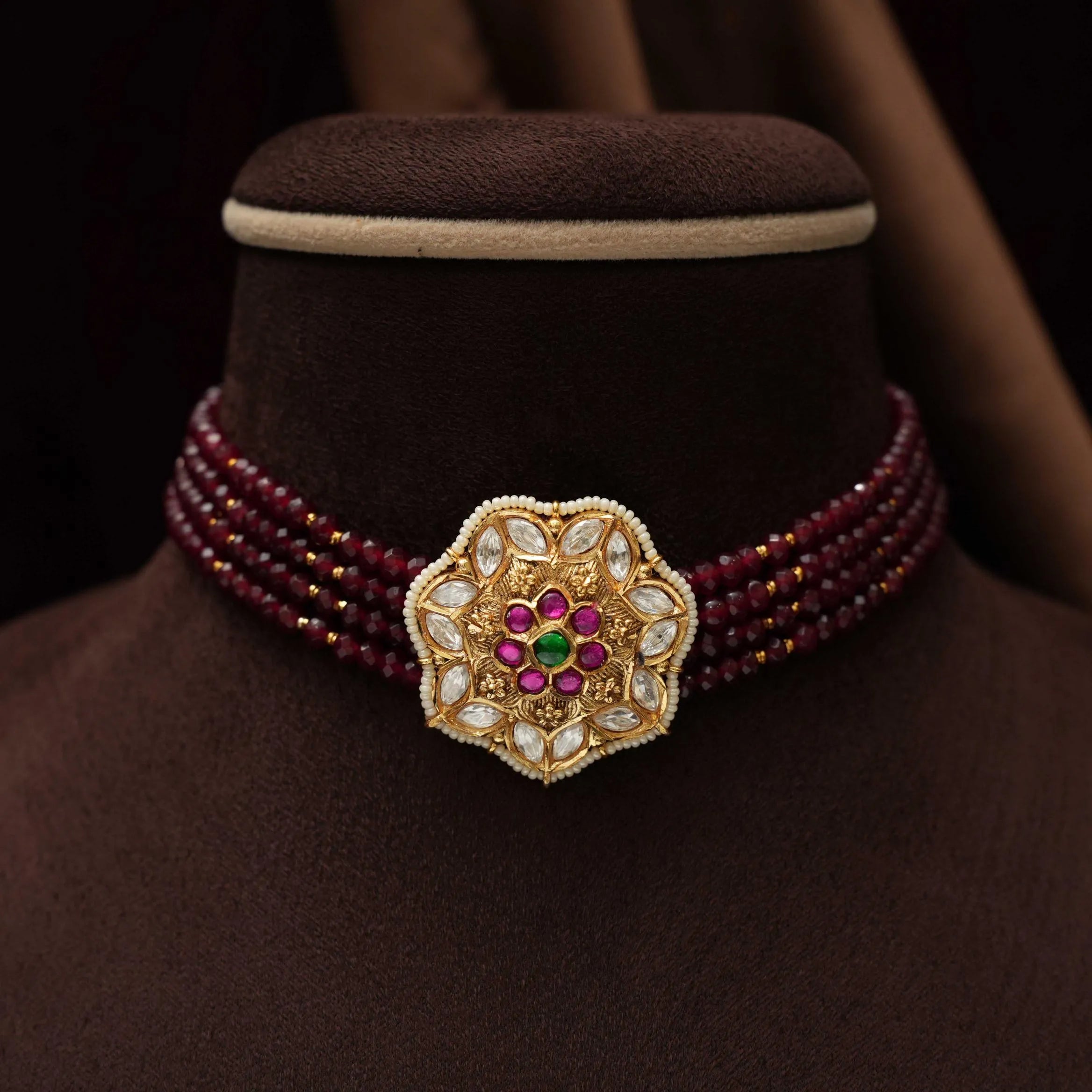 Kaivalya Beaded Choker - Maroon