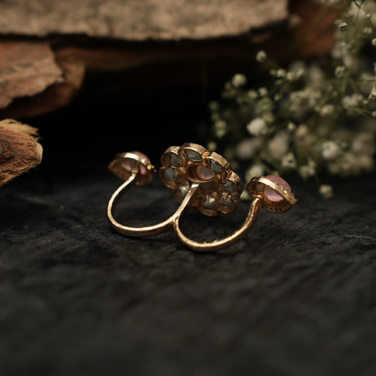 Amrita Polki Ring - Pink