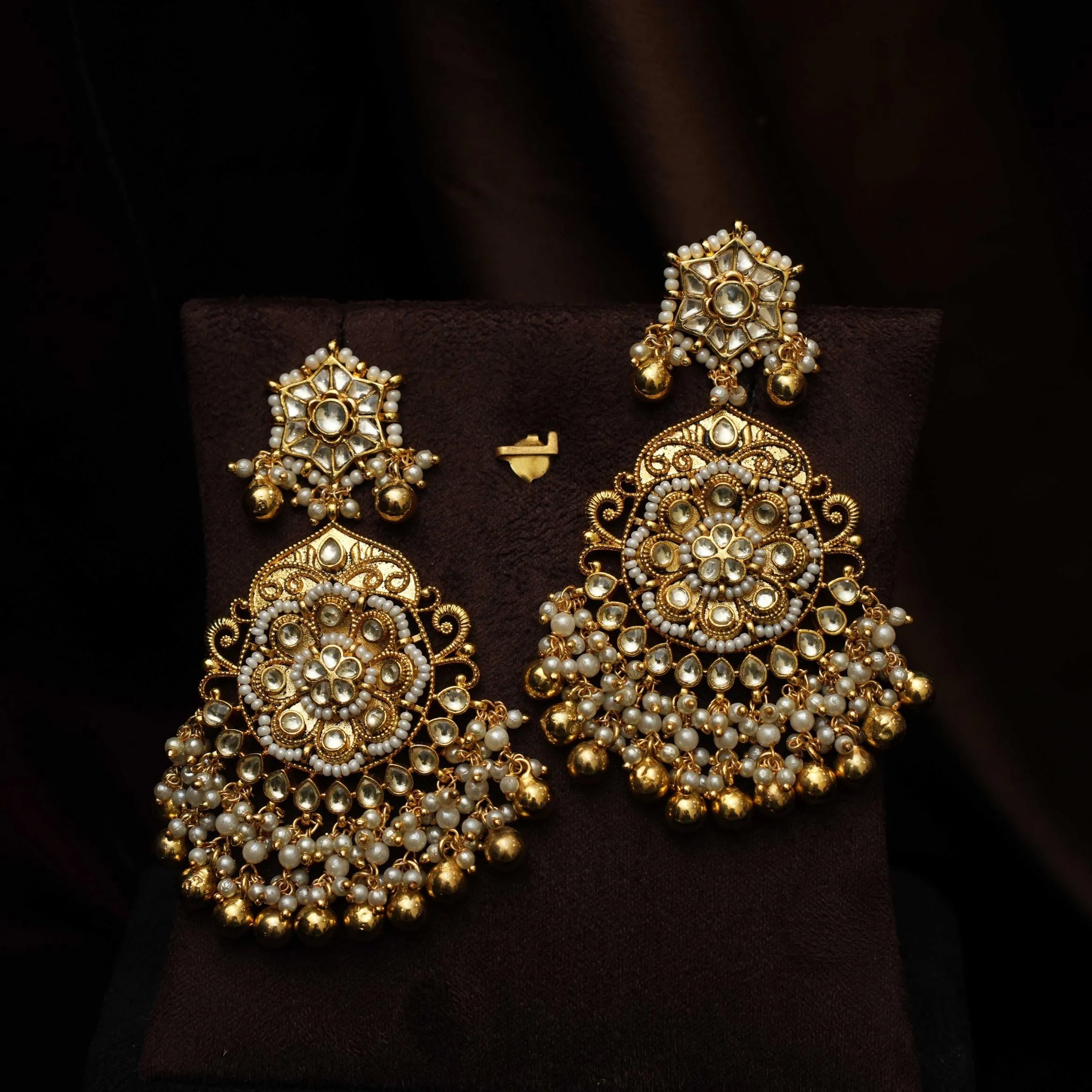 Kalika Polki Chandbali Earrings