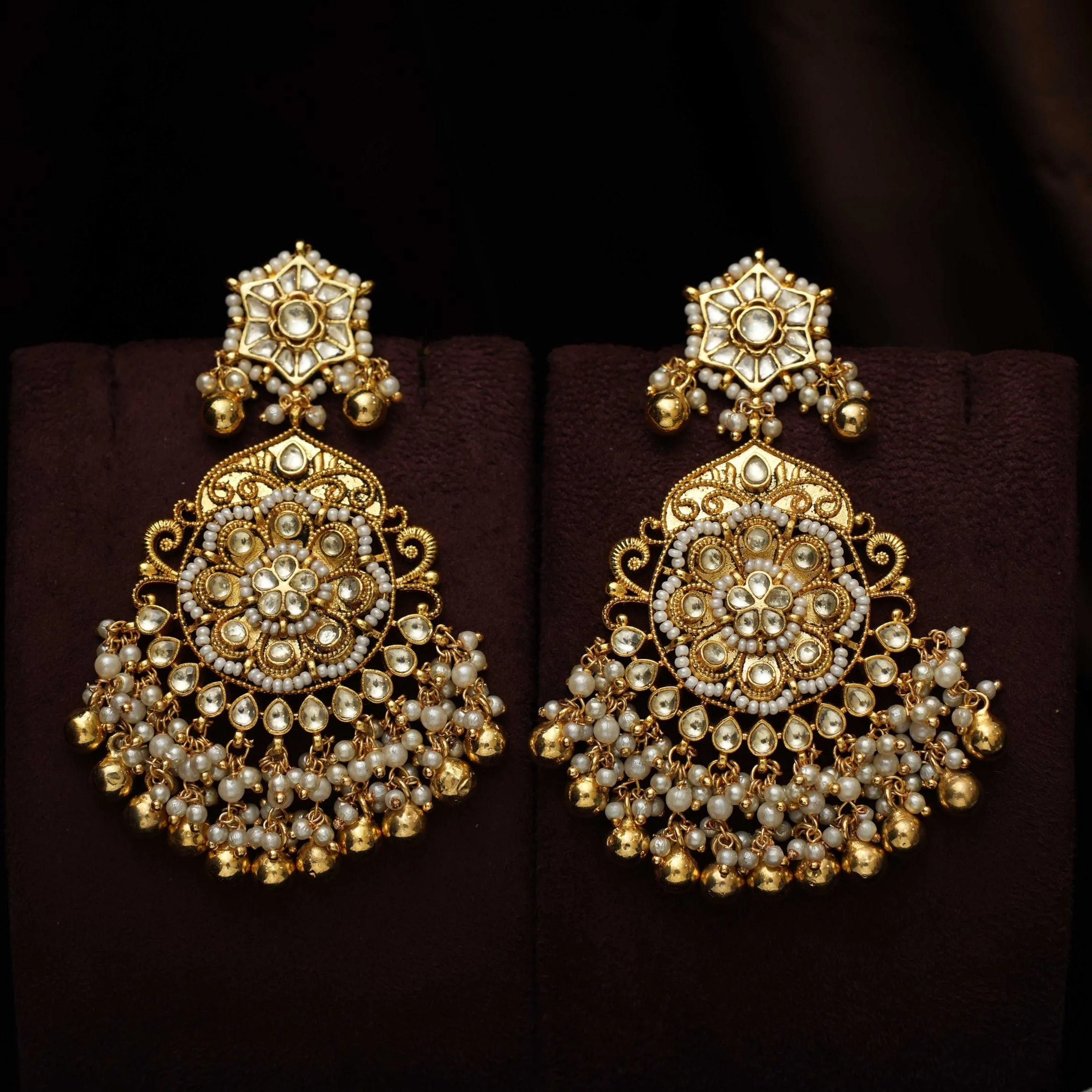 Kalika Polki Chandbali Earrings
