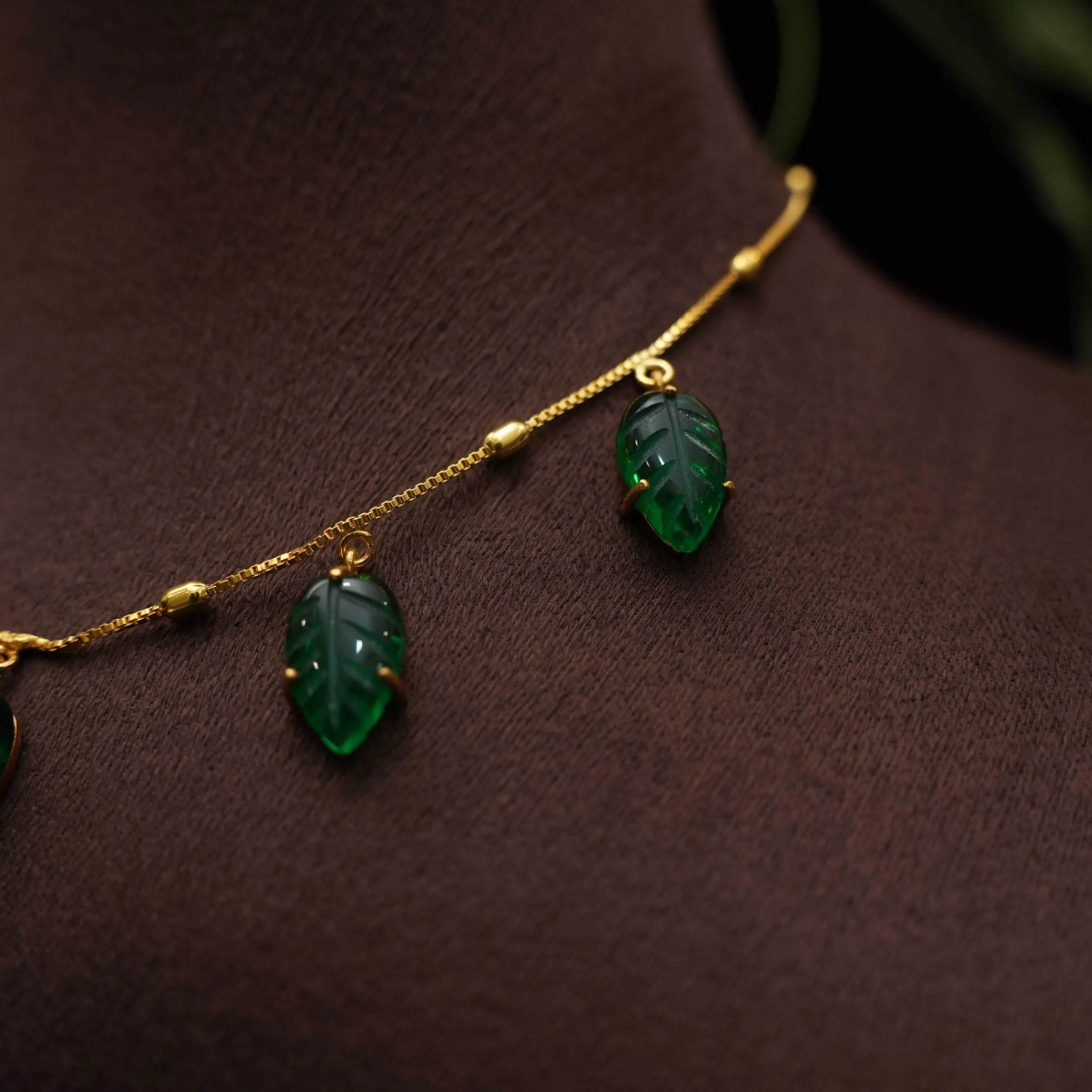 Kalyani Minimalistic Necklace - Green