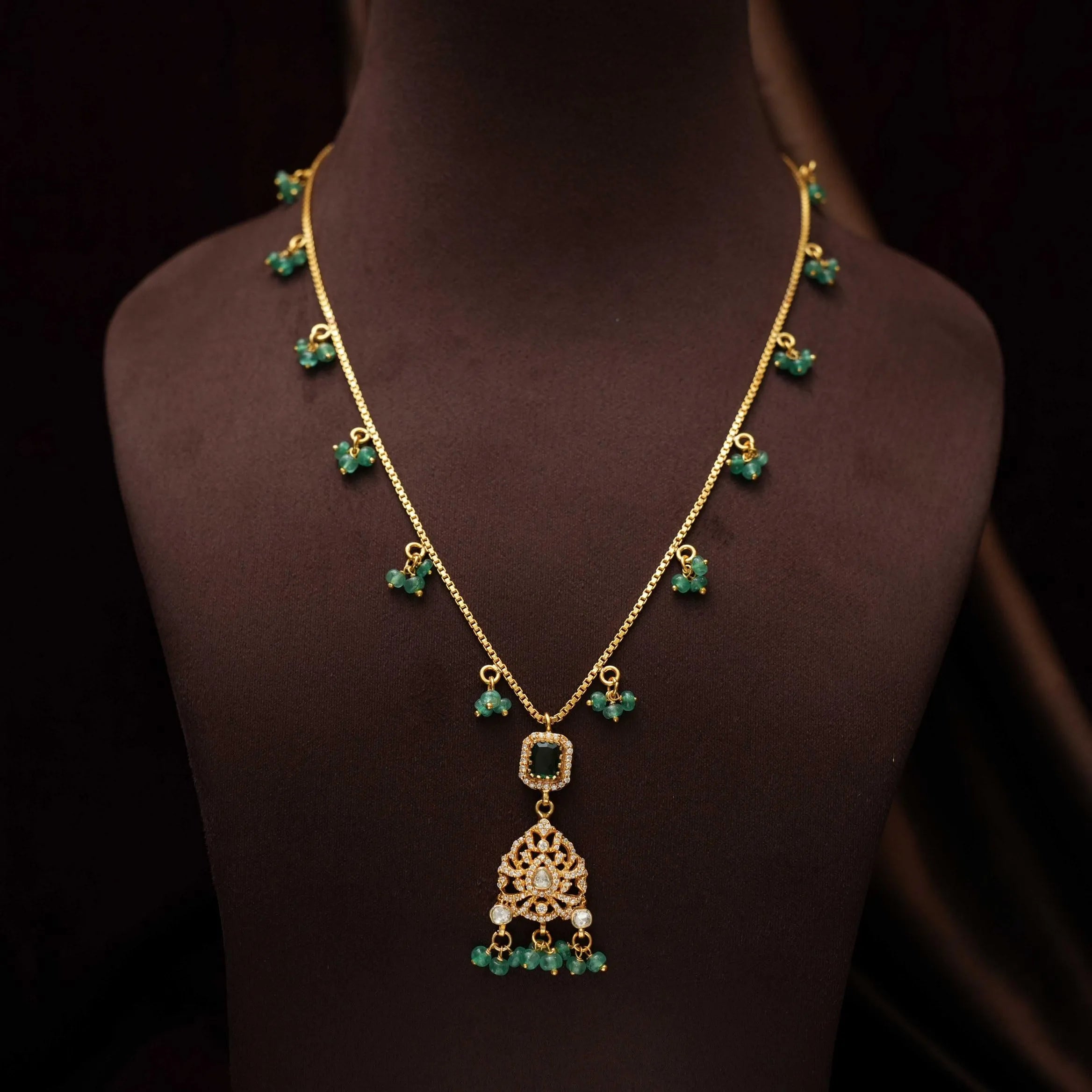 Kanak Silver Chain - Green