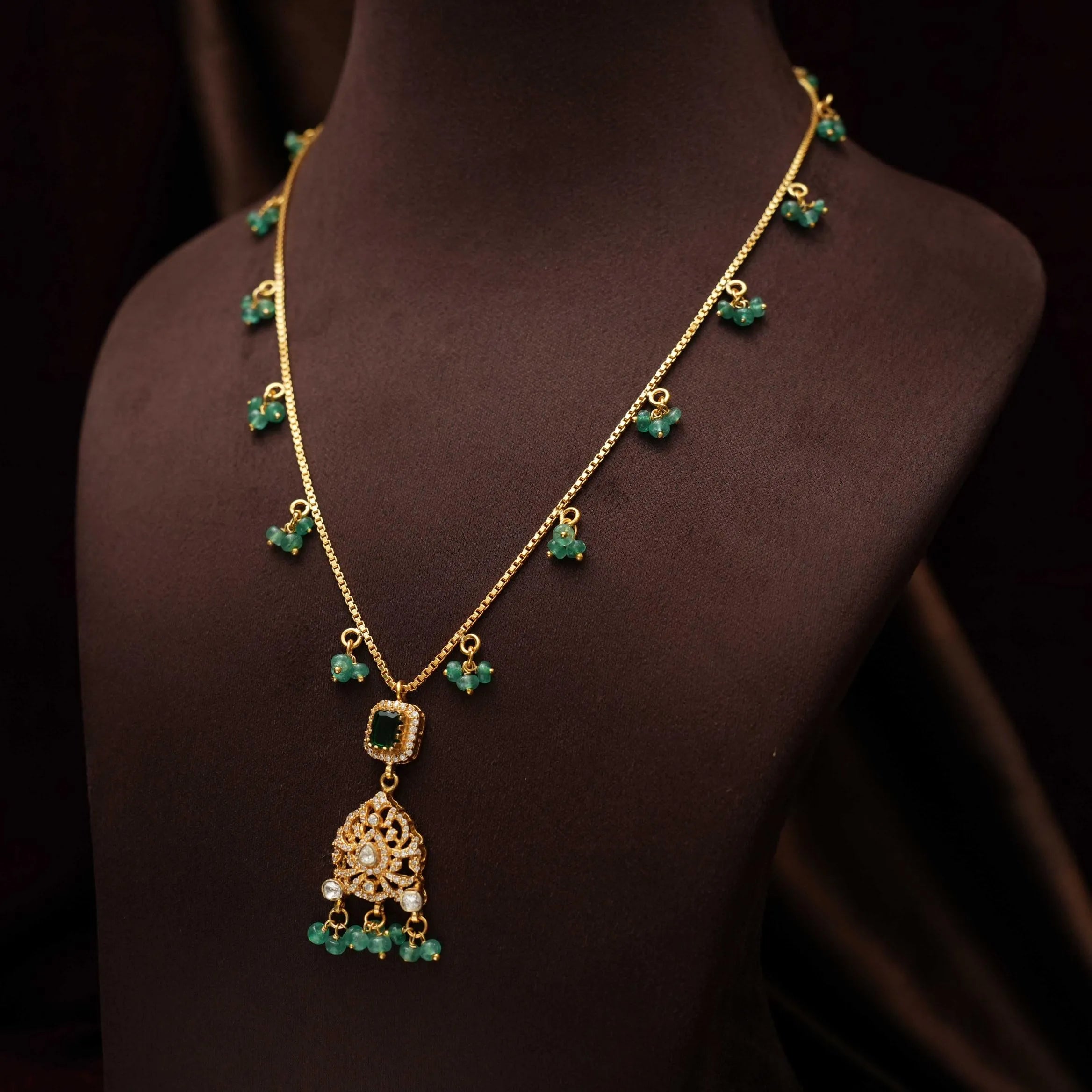 Kanak Silver Chain - Green